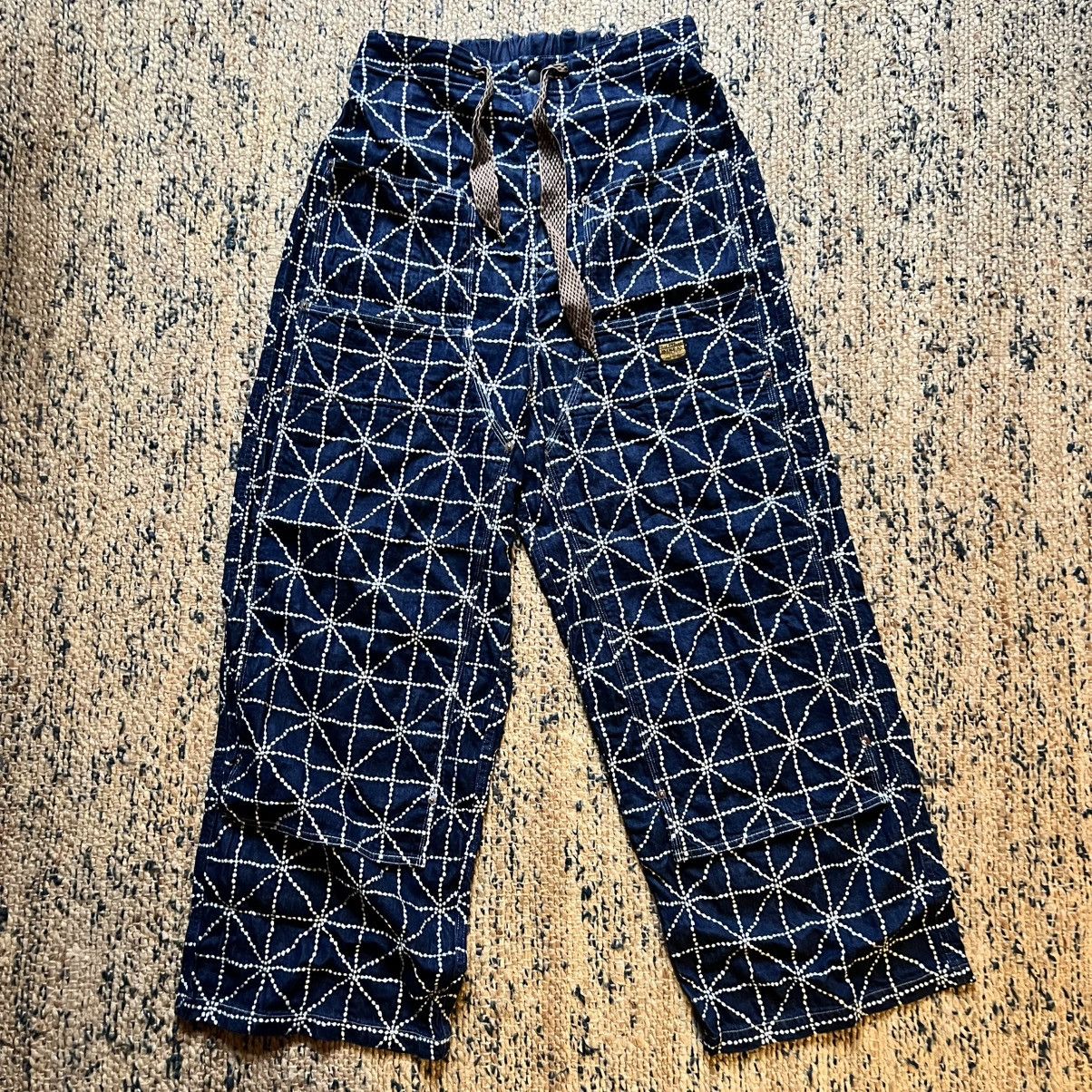 Kapital Kapital 8OZ COLOR DENIM FOLD DOJO EASY BAGGY PANTS Blue Xl Size US 34 / EU 50 - 1 Thumbnail
