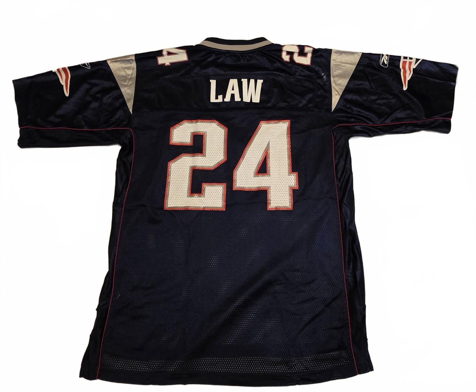 Reebok New England Patriots #24 Law NFL Football Jersey Size ONE SIZE - 2 Thumbnail
