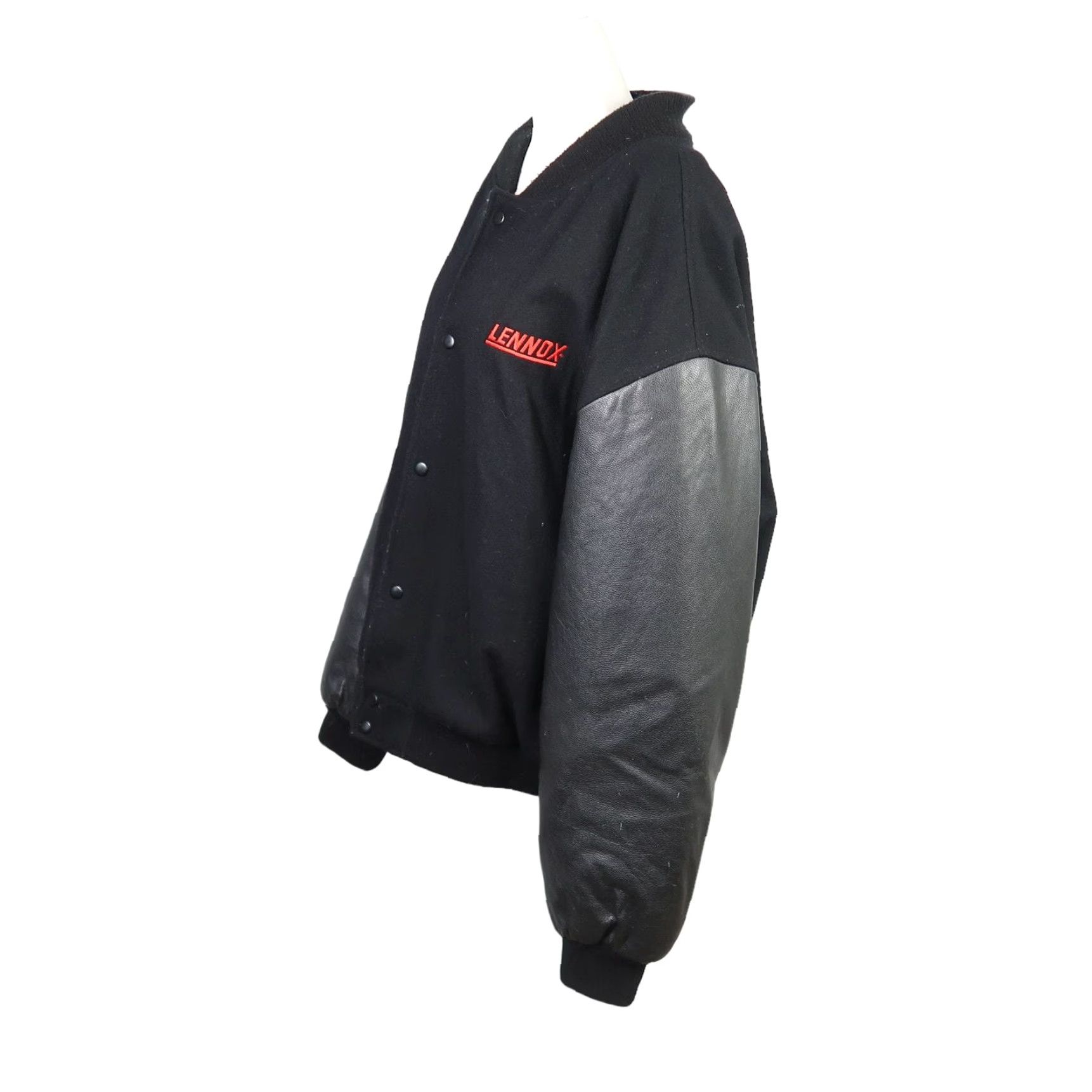 Dunbrooke VINTAGE Dunbrooke Lennox Bomber Jacket Wool and Leather Black XL Men’s 90s Snap Closure Size US XL / EU 56 / 4 - 3 Thumbnail