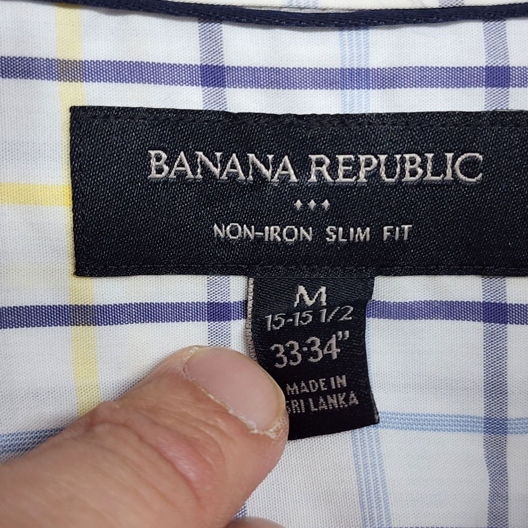 Banana Republic Banana Republic Shirt Mens Medium Slim Fit 15-15.5 33-34 Windowpane Plaid Easter Size US M / EU 48-50 / 2 - 3 Thumbnail