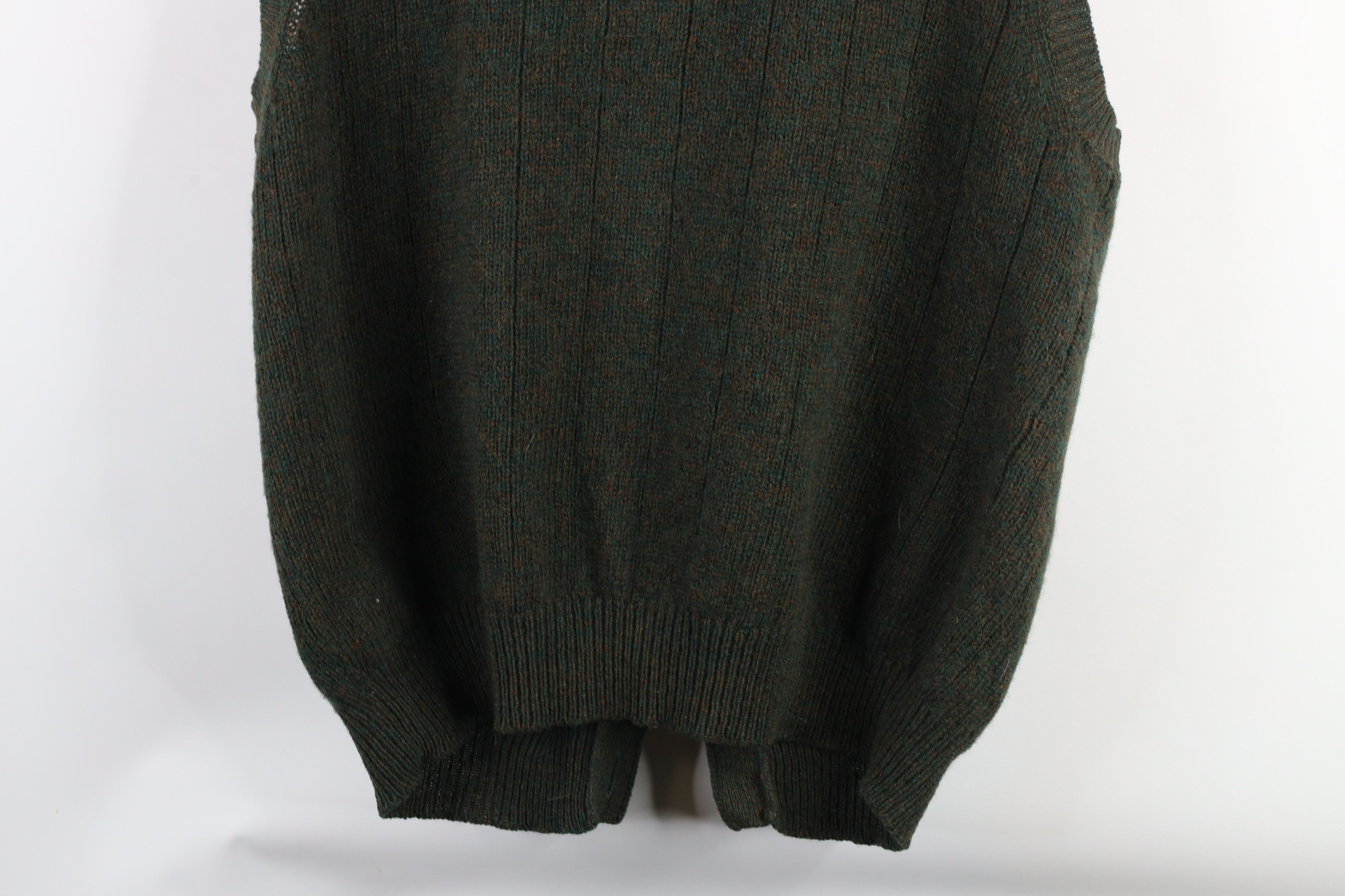 Vintage Vintage 90s Streetwear Wool Knit Cardigan Sweater Vest Green Size US XL / EU 56 / 4 - 11 Thumbnail