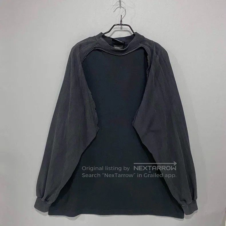 Balenciaga Balenciaga Distressed long-sleeve patched vest Size US L / EU 52-54 / 3 - 1 Thumbnail