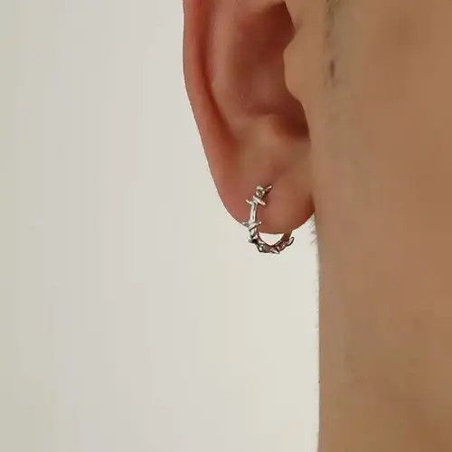 Other 100%925 silver retro punk earrings （1pairs） Size ONE SIZE - 1 Thumbnail