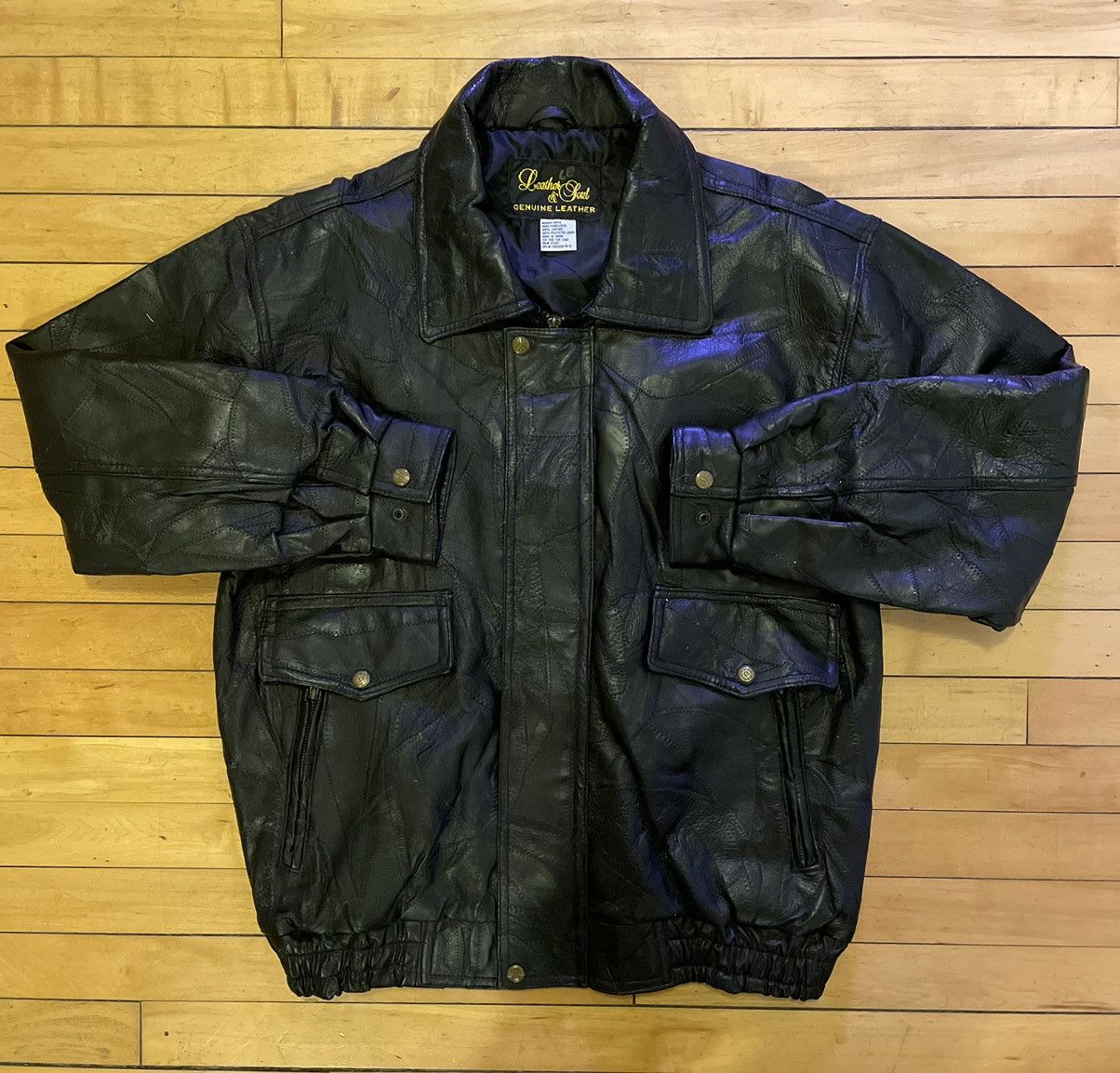 Vintage Vintage 90s Leather & Soul Genuine Leather Bomber Jacket Med ...