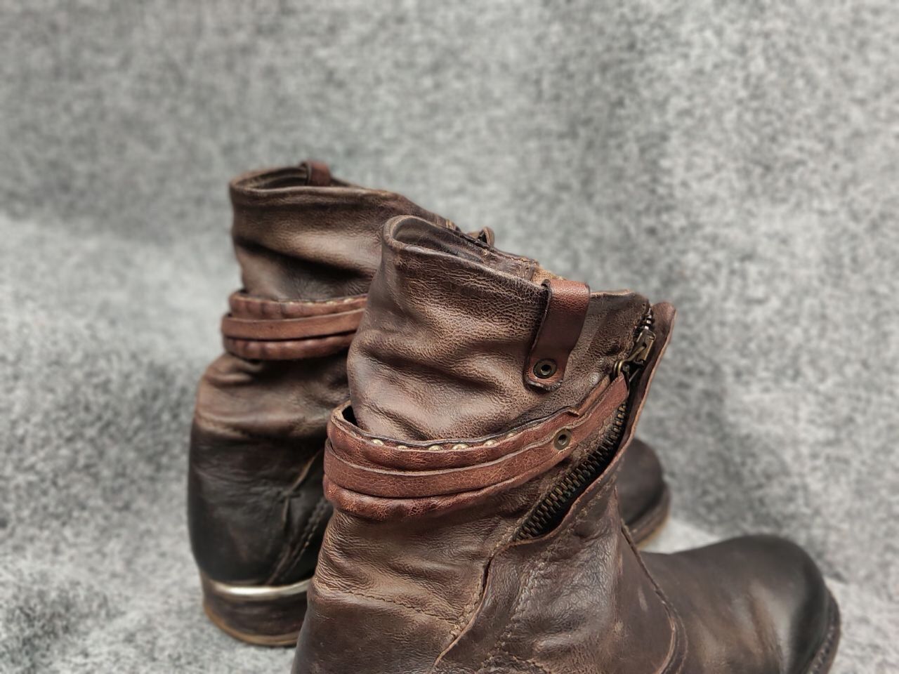 A.S.98 Airstep 98 Design Zipper Brown Leather Ankle Women Boots Size US 7 / IT 37 - 5 Thumbnail