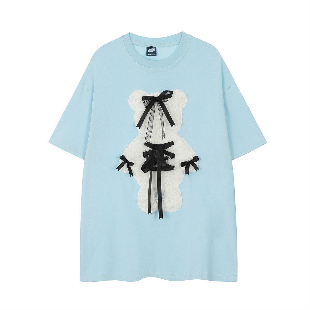 Japanese Brand × Vintage Men's high street casual round neck bear lace-up T-shirt Size US M / EU 48-50 / 2 - 1 Thumbnail