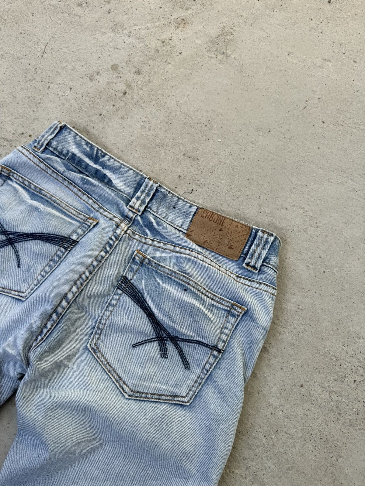 Vintage fishbone double knee flare
