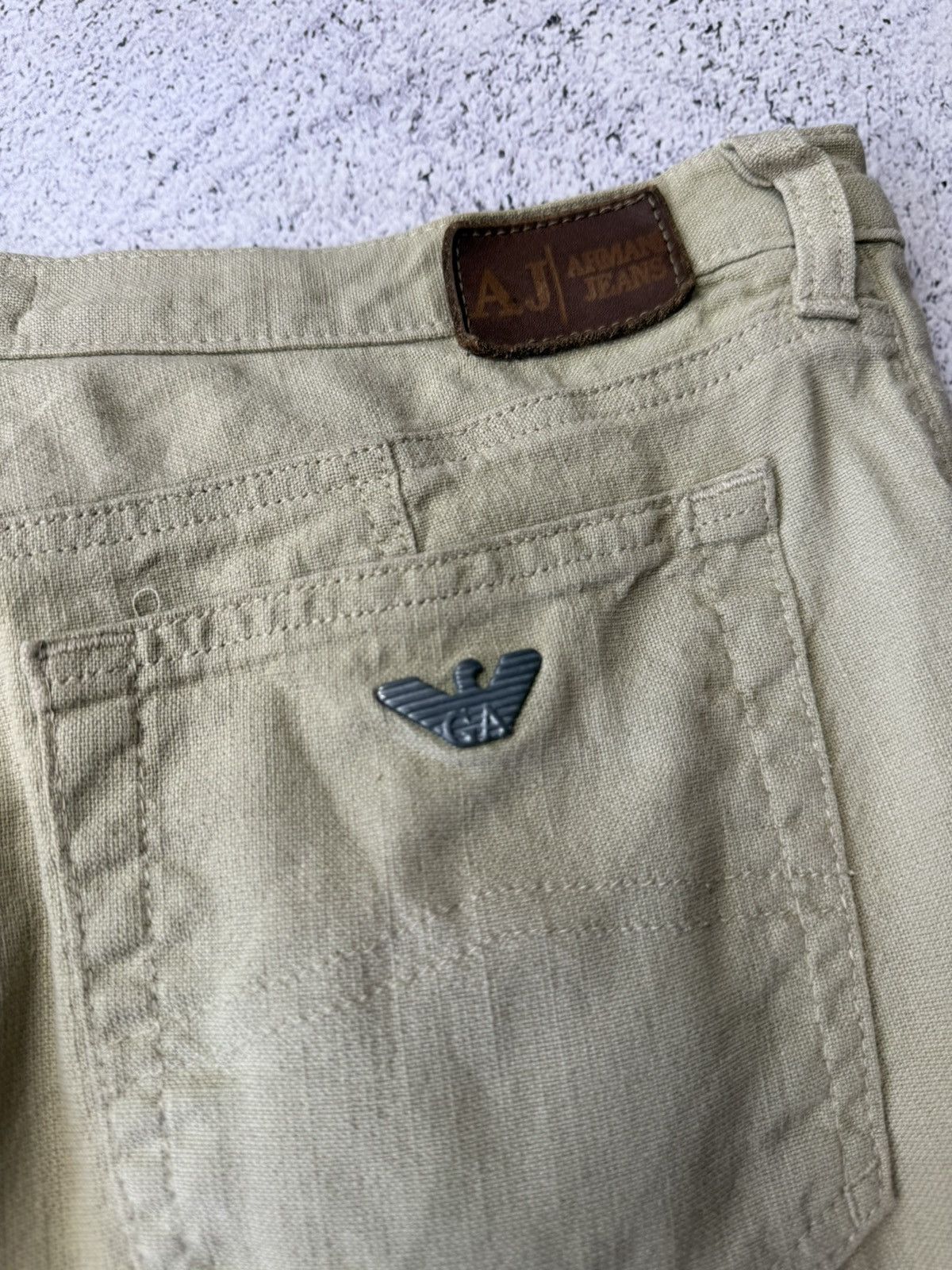 Armani Vintage Armani Jeans Linen Pants Metal Logo Old Money Size US 32 / EU 48 - 5 Thumbnail