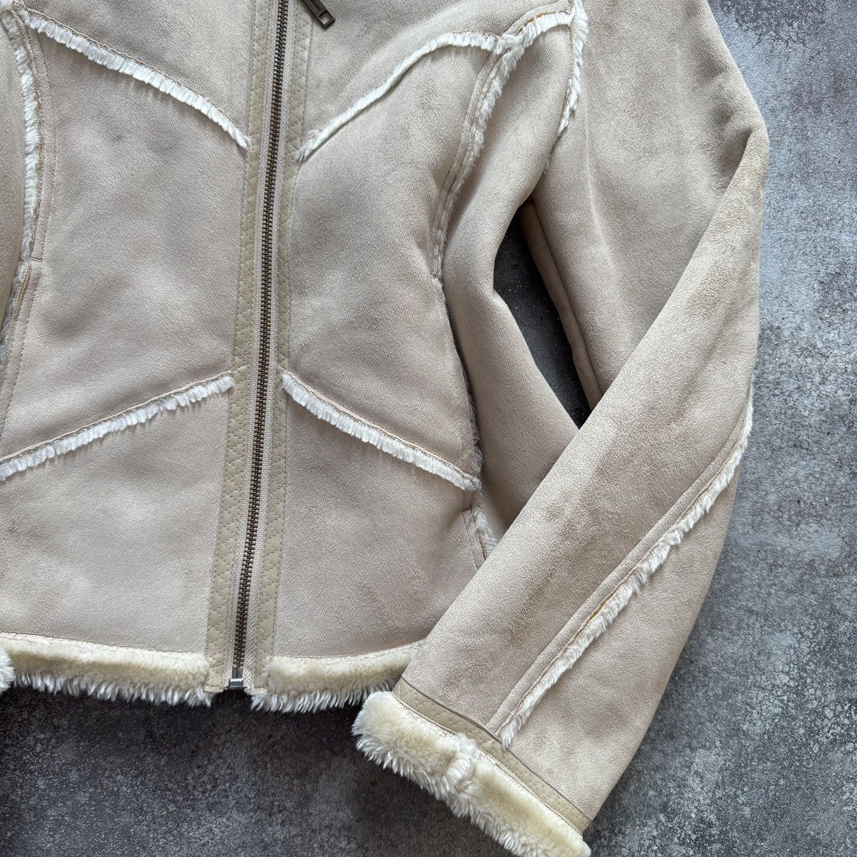River Island River Island Y2K Faux Fur Sheepskin/Shearling Style Jacket Size L / US 10 / IT 46 - 7 Thumbnail