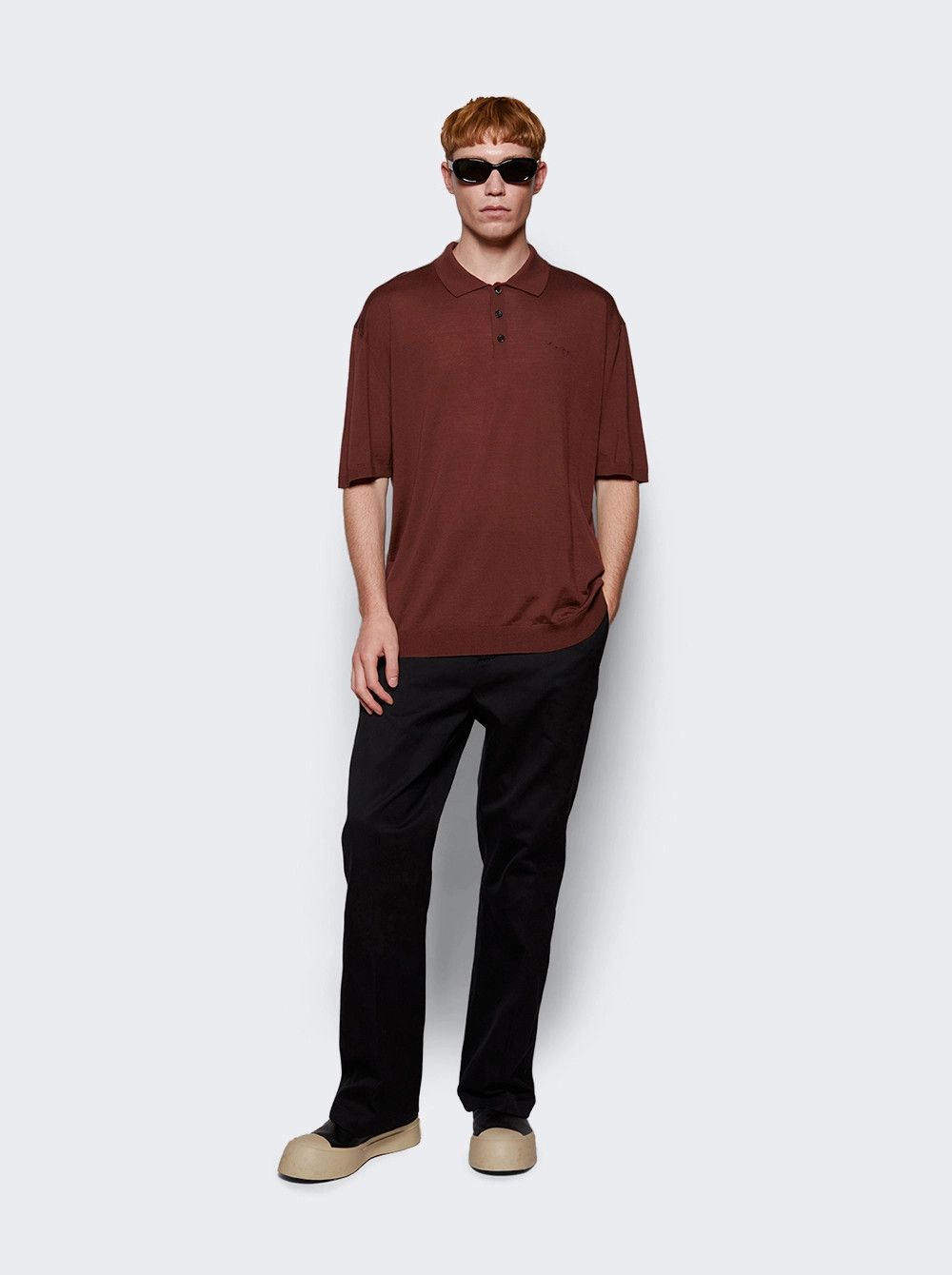 Marni EU48 Fine Knit Wool Blocks Polo Embroidered Stitch Logo FW24 Size US M / EU 48-50 / 2 - 11 Thumbnail