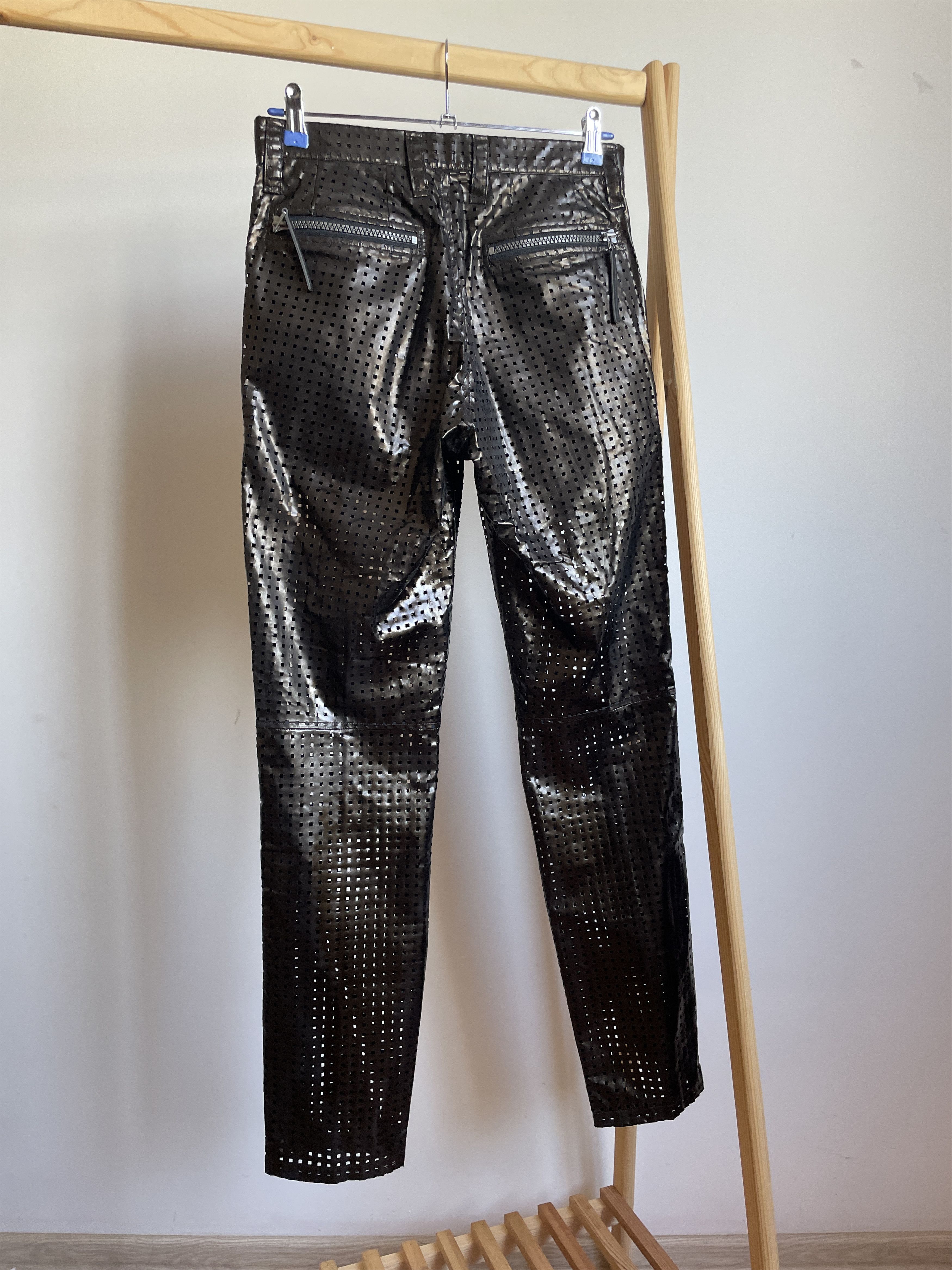 Issey Miyake Issey Miyake S/S 1996 Womens Vinyl Perforated Zip Pants Size 30" / US 8 / IT 44 - 6 Thumbnail