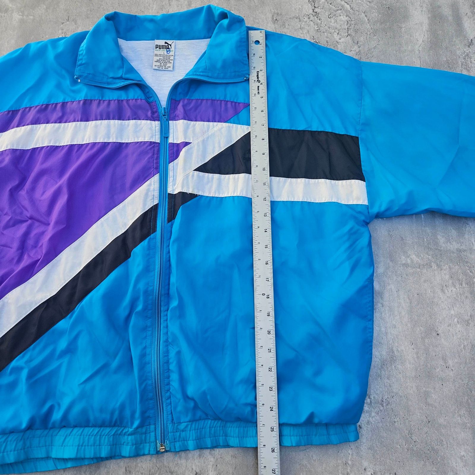 Puma Vintage Puma Jacket Windbreaker Size Large Blue Size US L / EU 52-54 / 3 - 6 Thumbnail