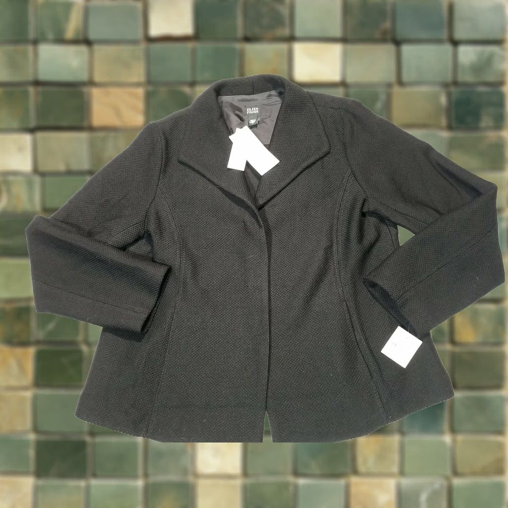 Eileen Fisher VINTAGE Eileen Fisher Wool Blazer Pique Stretch Jacket Terracotta L Woman Jacket Blazer Mens Womens Size L / US 10 / IT 46 - 1 Thumbnail