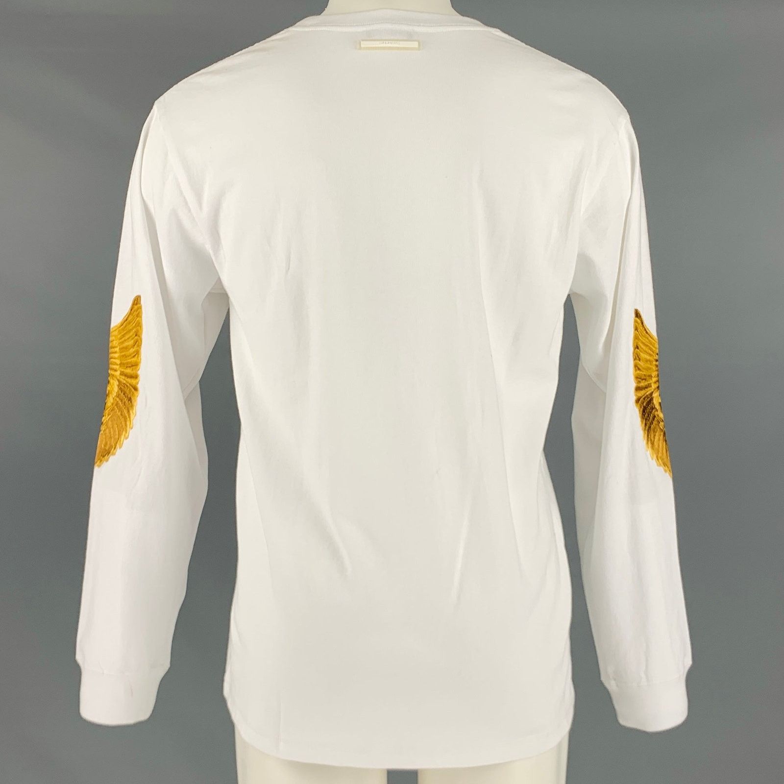 Christian Dada XS White Gold Embroidery Cotton Long Sleeve T-shirt Size US XS / EU 42 / 0 - 4 Thumbnail