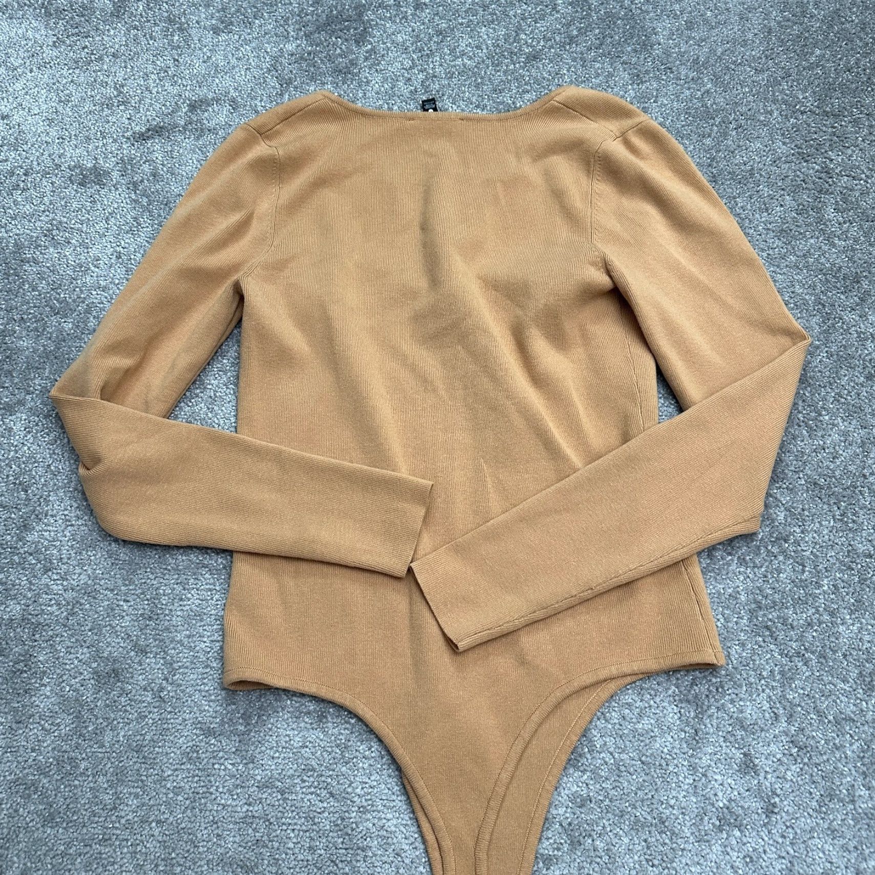 AQUA Aqua Scout The City Bodysuit Womens Large Brown Long Sleeve Sweetheart Knit Size L / US 10 / IT 46 - 3 Thumbnail