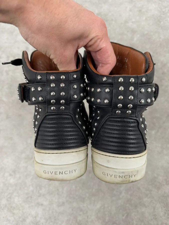 Givenchy 2010s Givenchy Black Studded Tyson Leather High Sneakers Size US 7 / IT 37 - 6 Thumbnail