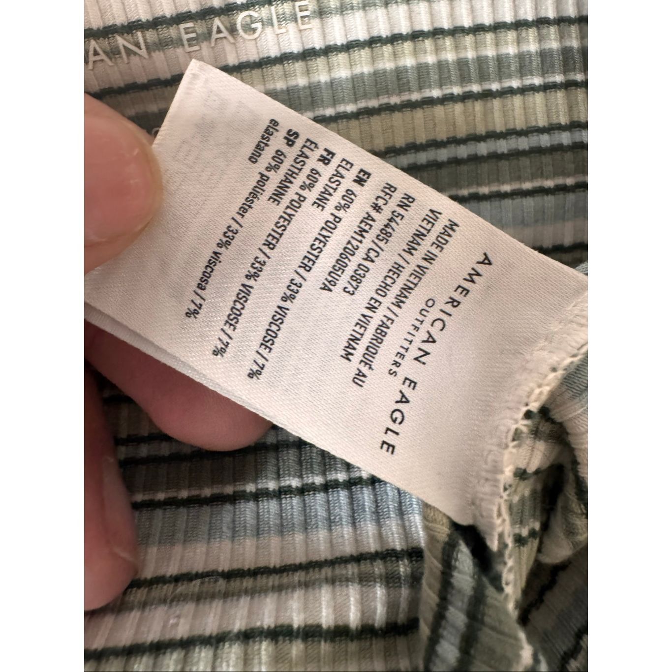 American Eagle Outfitters American Eagle Striped Ribbed Crop Tank | Stretchy Fitted Ca Size S / US 4 / IT 40 - 4 Thumbnail