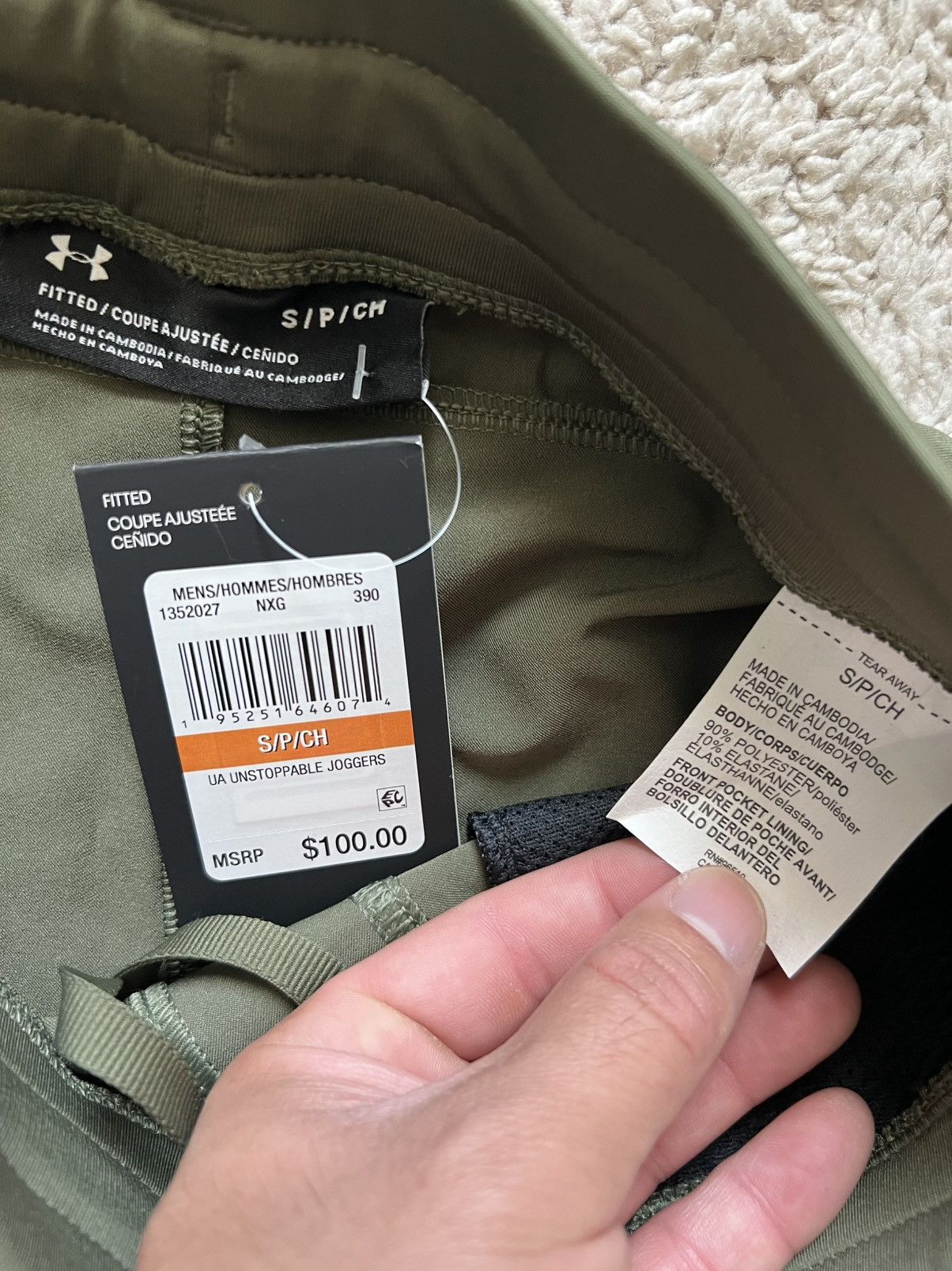 Under Armour Under Armour UA Unstoppable Fitted Green Joggers Size US 28 / EU 44 - 4 Thumbnail