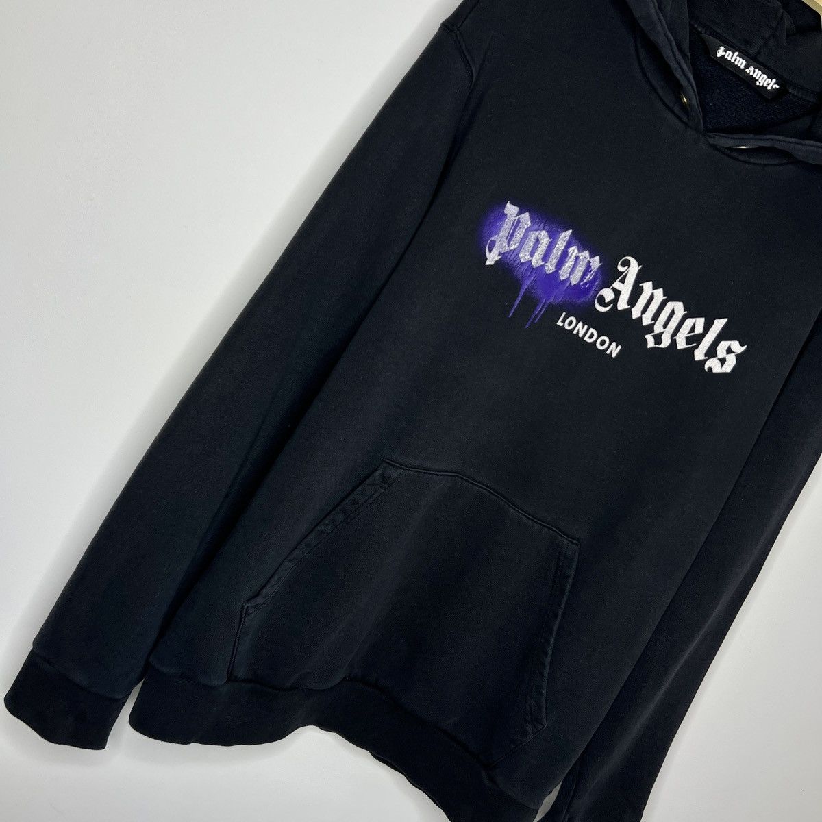 Palm Angels Palm Angels London Spray Purple Hoodie Black Sweatshirt Size US M / EU 48-50 / 2 - 3 Thumbnail