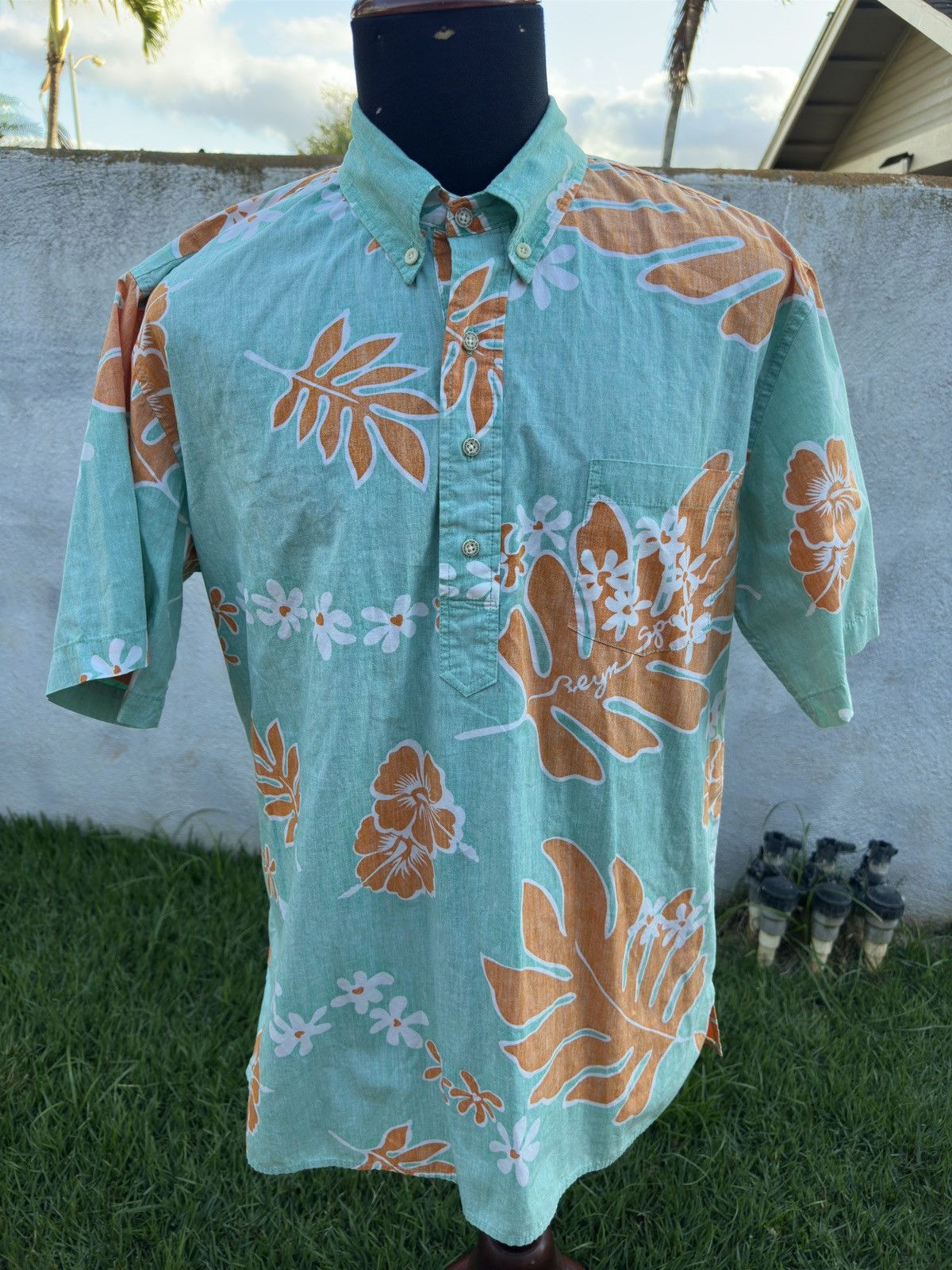 Reyn Spooner PreOwned Reyn Spooner Classic Green/Orange Hawaiian Men's L Size US L / EU 52-54 / 3 - 1 Thumbnail