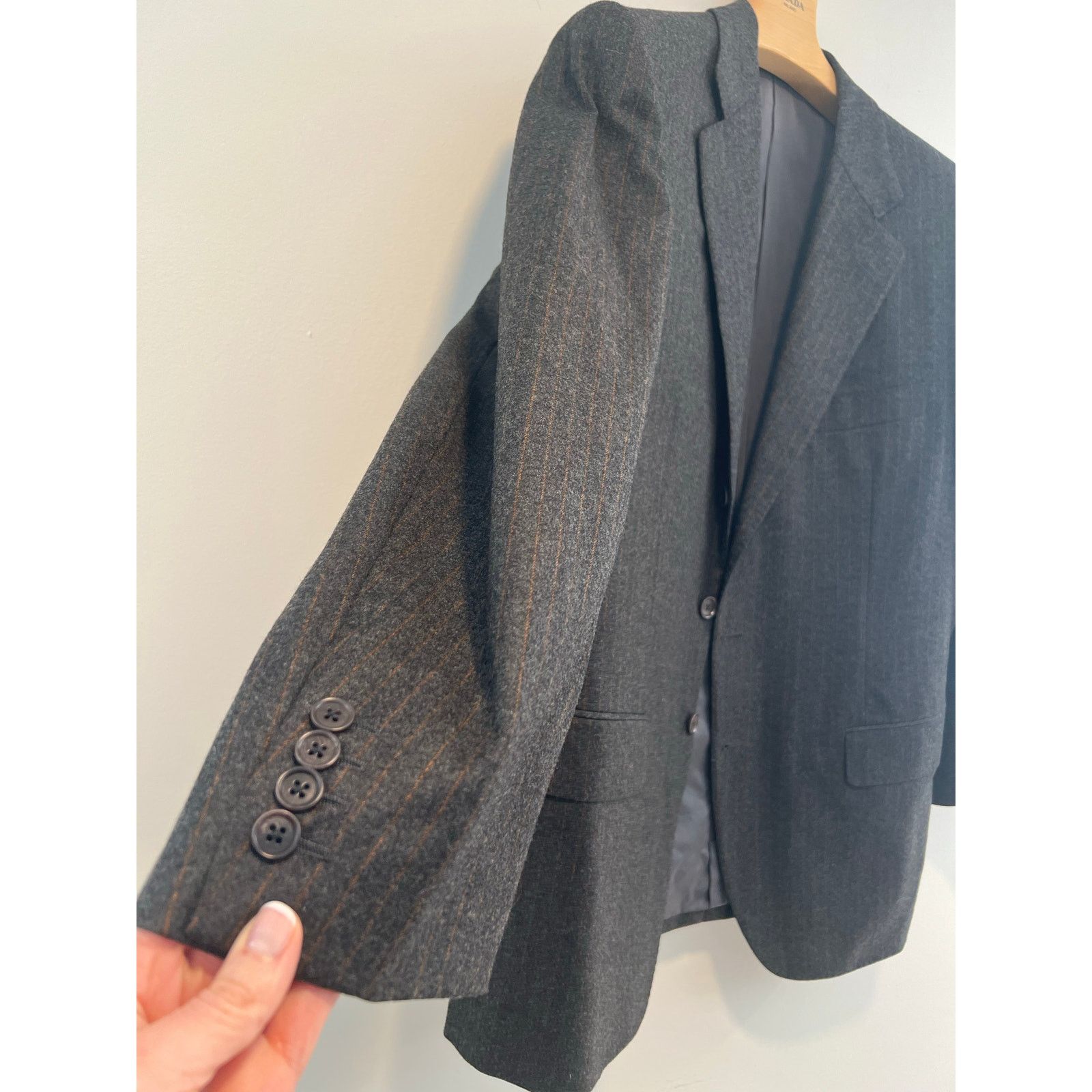 Loro Piana Loro Piana Wool Cashmere 2 Piece Suit Gray Bronze Pinstripe Size 44R - 4 Thumbnail