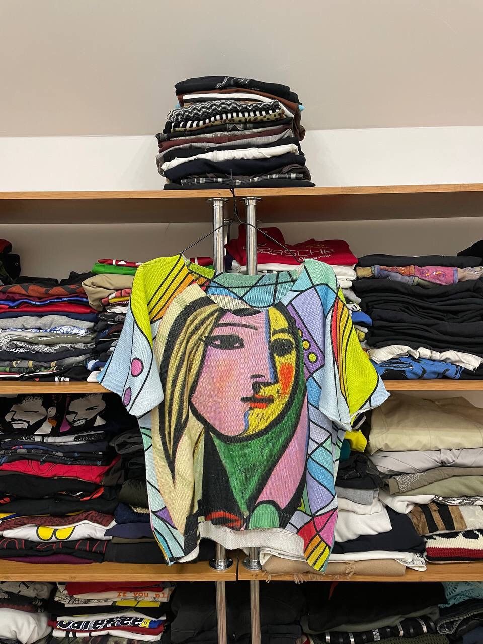 Print all over me vintage pablo picasso coloured cable knit sweater tee