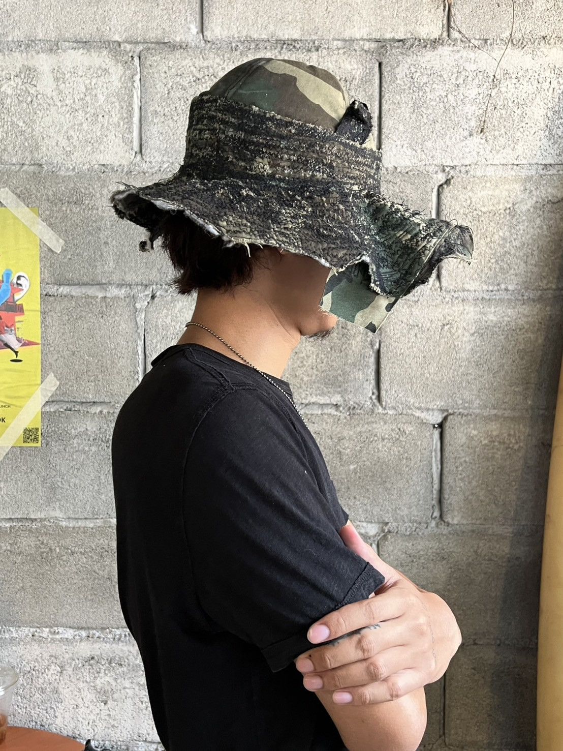 Other Camo Patchwork Bucket Hat Vintage Military Distressed Size ONE SIZE - 4 Thumbnail