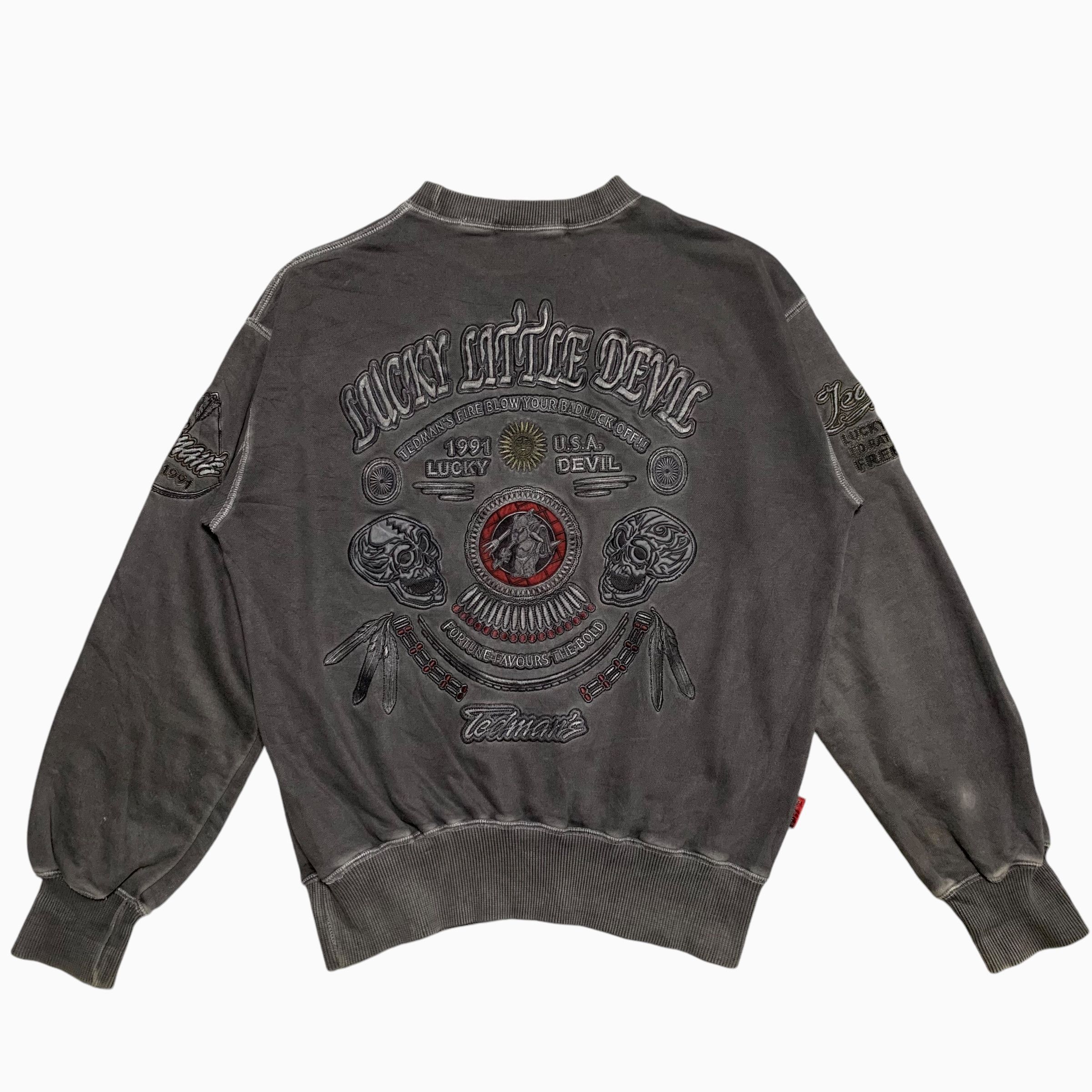 Tedman Vintage Tedman Lucky Little Devil Embroidery Sweatshirt Size US L / EU 52-54 / 3 - 1 Thumbnail