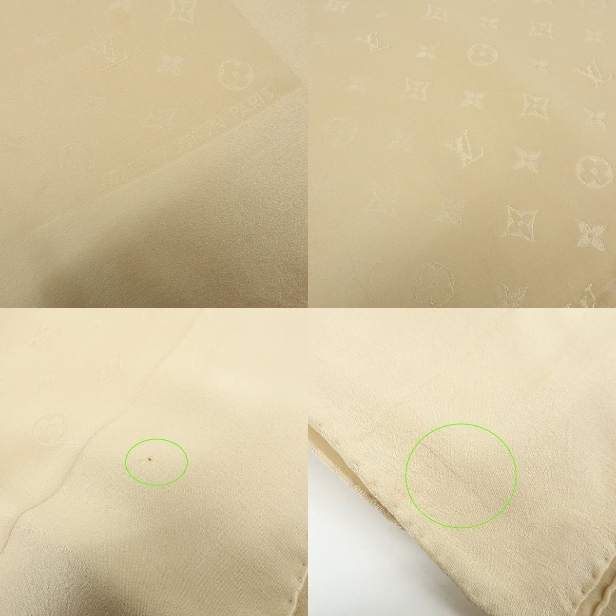 Louis Vuitton Louis Vuitton Monogram Silk Scarf Beige Size ONE SIZE - 4 Thumbnail