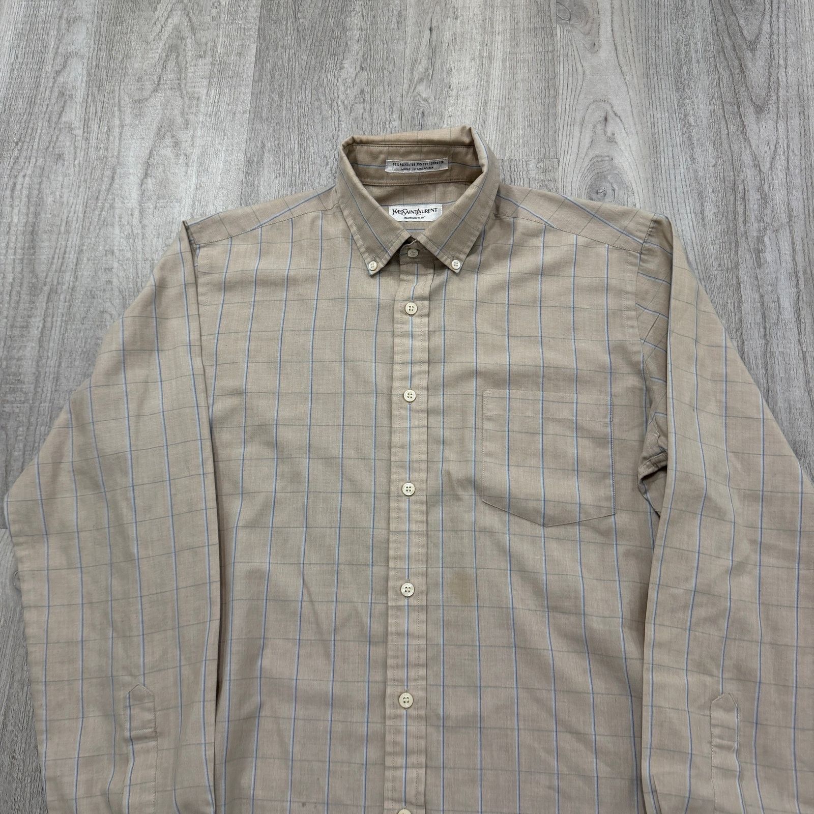 Vintage Vintage Yves Saint Laurent Button Down Shirt 15.5 34-35 Size US M / EU 48-50 / 2 - 2 Thumbnail