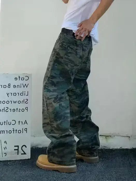 Japanese Brand × Vintage faded camo hiphop baggy carpenter pants Size US 32 / EU 48 - 3 Thumbnail