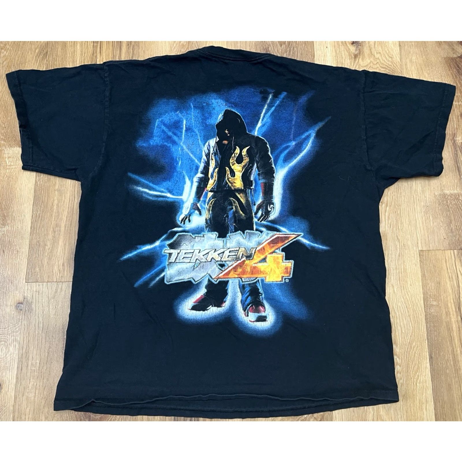 Fruit Of The Loom VINTAGE Tekken 4 Jin Kazuma Lightning Video Game Promo T Shirt Namco Size XL Black Mens XL Shirts Size US XL / EU 56 / 4 - 2 Thumbnail