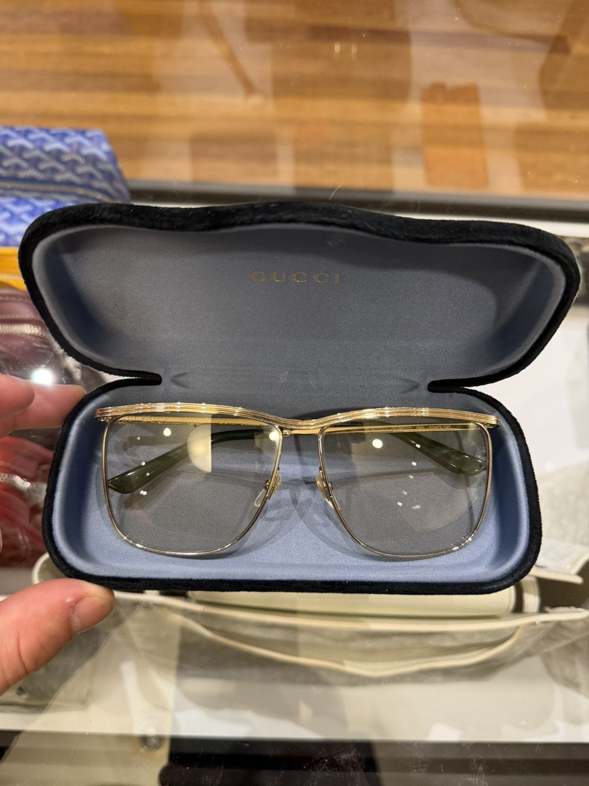 Gucci Gucci Gold Thin Frame Glasses Size ONE SIZE - 7 Thumbnail