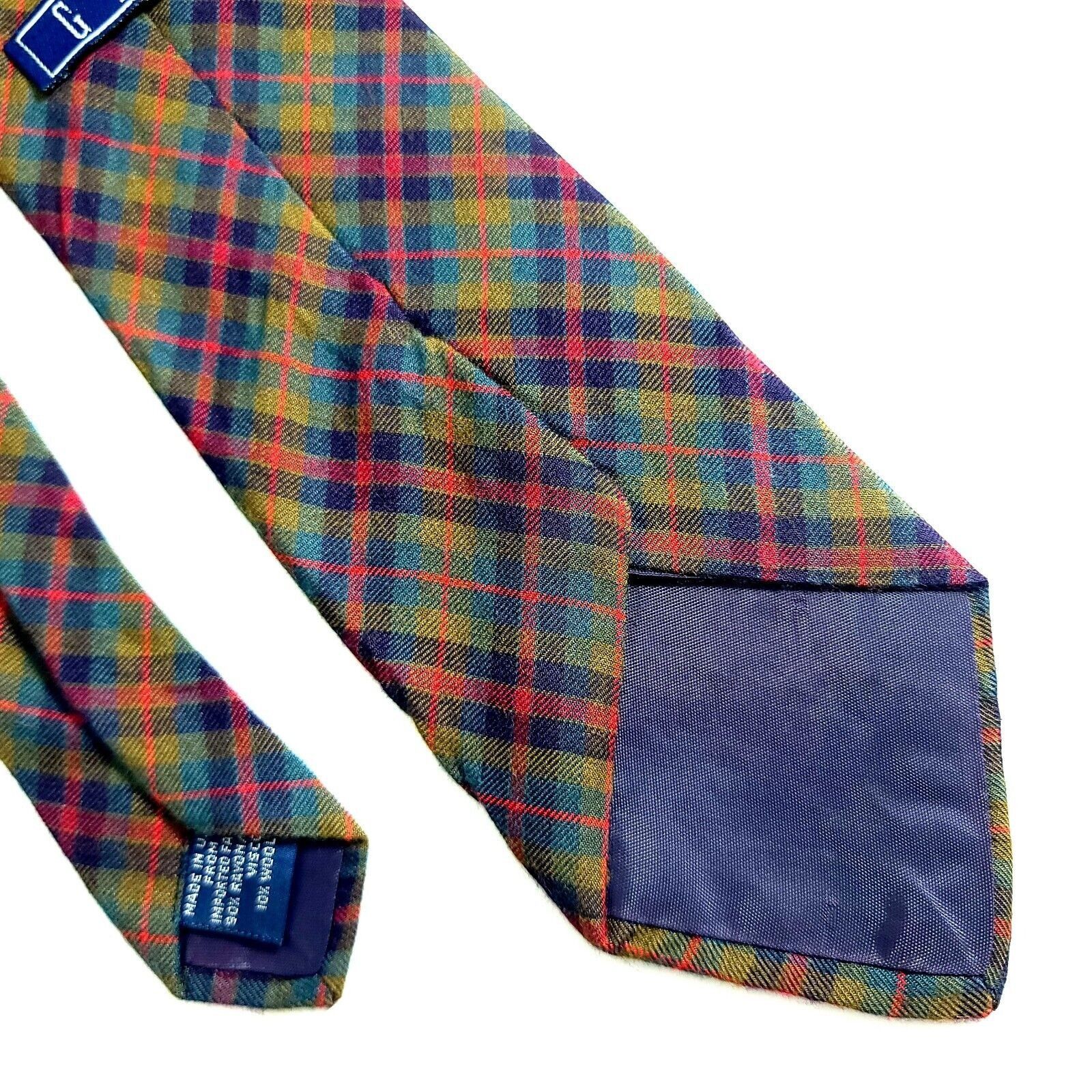 Gap Gap Rayon Wool Plaid Green Blue Red Yellow Rayon Wool Mad In Size ONE SIZE - 5 Thumbnail