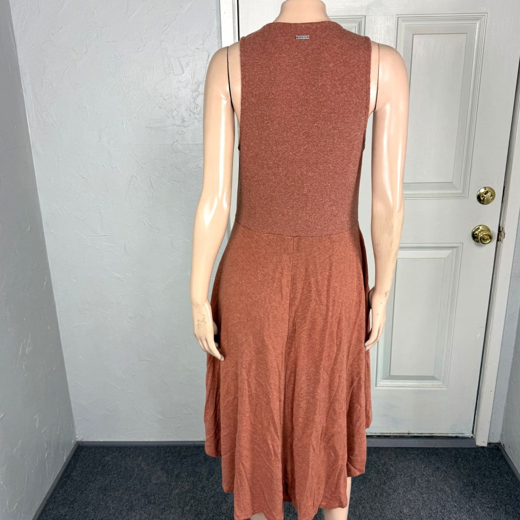 Prana prAna Dress L Casual Sleeveless Hemp A-Line Midi Crew Neck Brown Womens Size L / US 10 / IT 46 - 4 Thumbnail