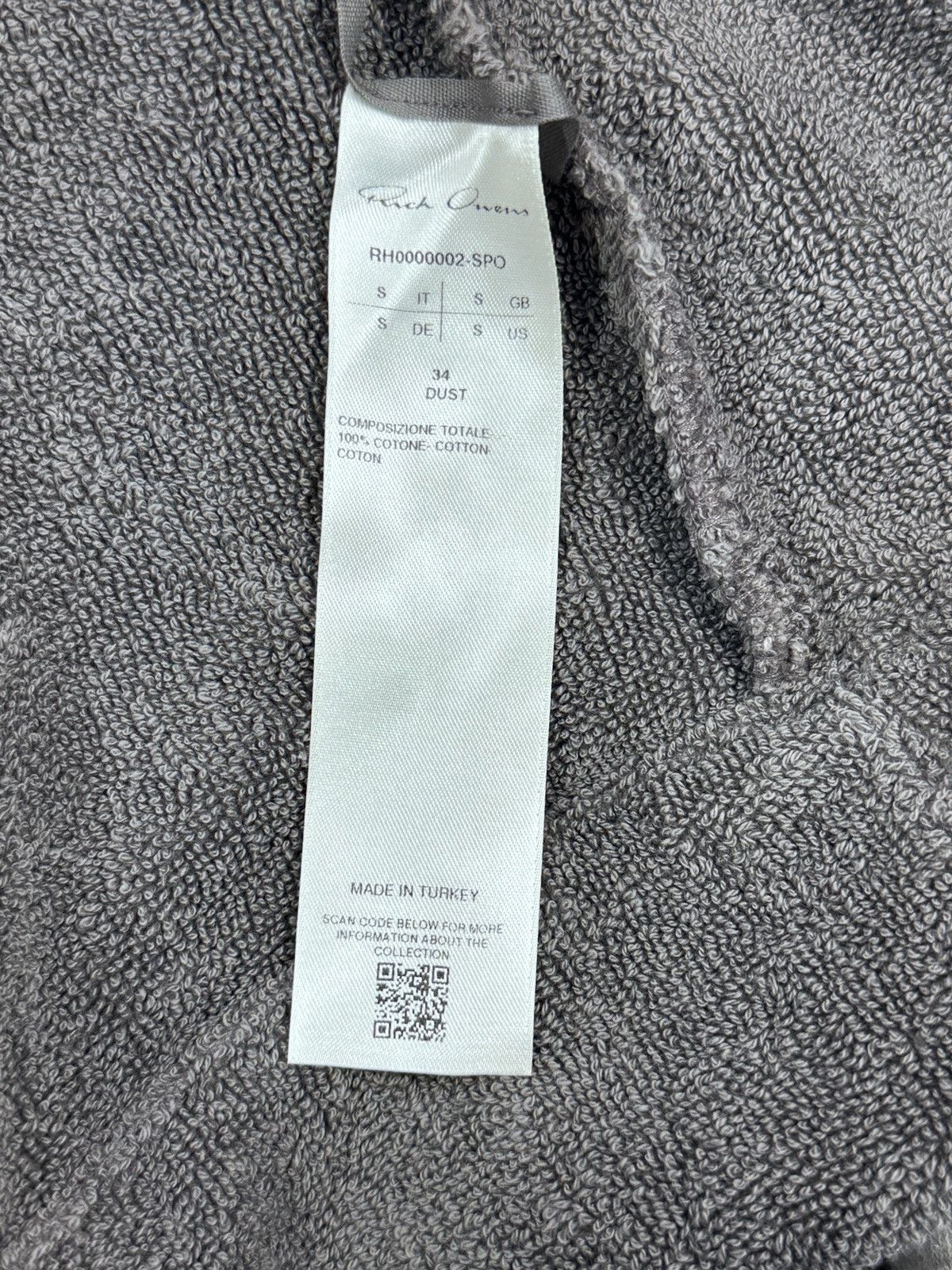 Rick Owens DUST LOGO JACQUARD COTTON HOODED BEACH ROBE Size ONE SIZE - 7 Thumbnail