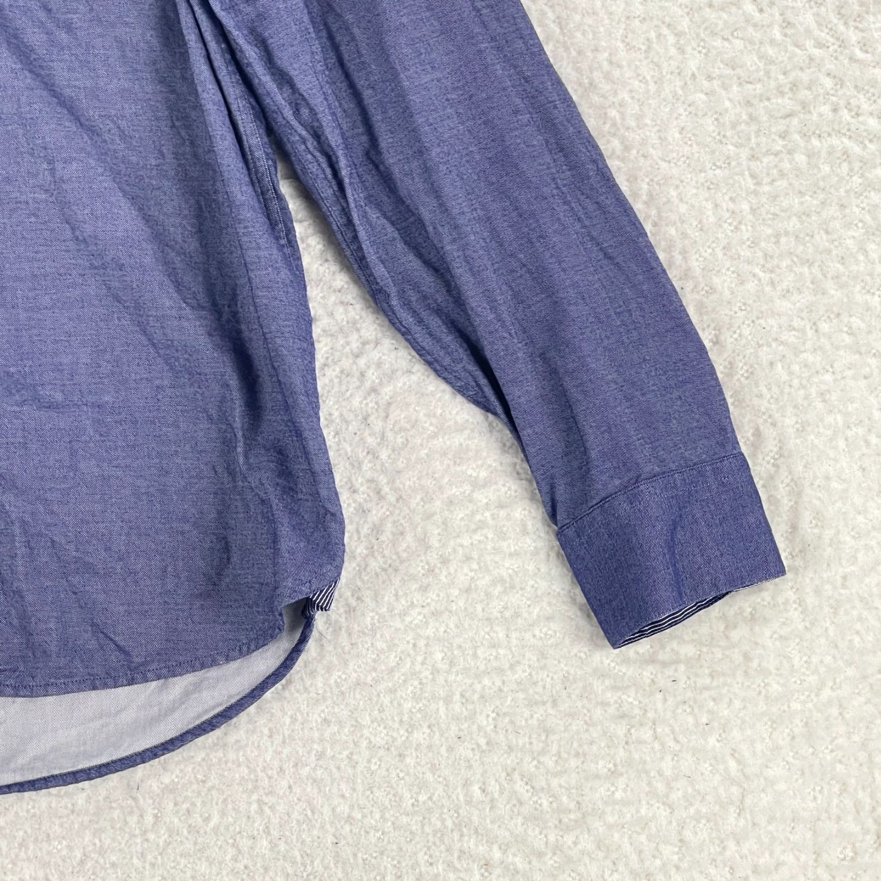 Ted Baker Ted Baker Purple Button-Down Dress Shirt Mens Large 100% Cotton Long Sleeve, Regular Fit, Classic London Style Size 42R - 4 Thumbnail