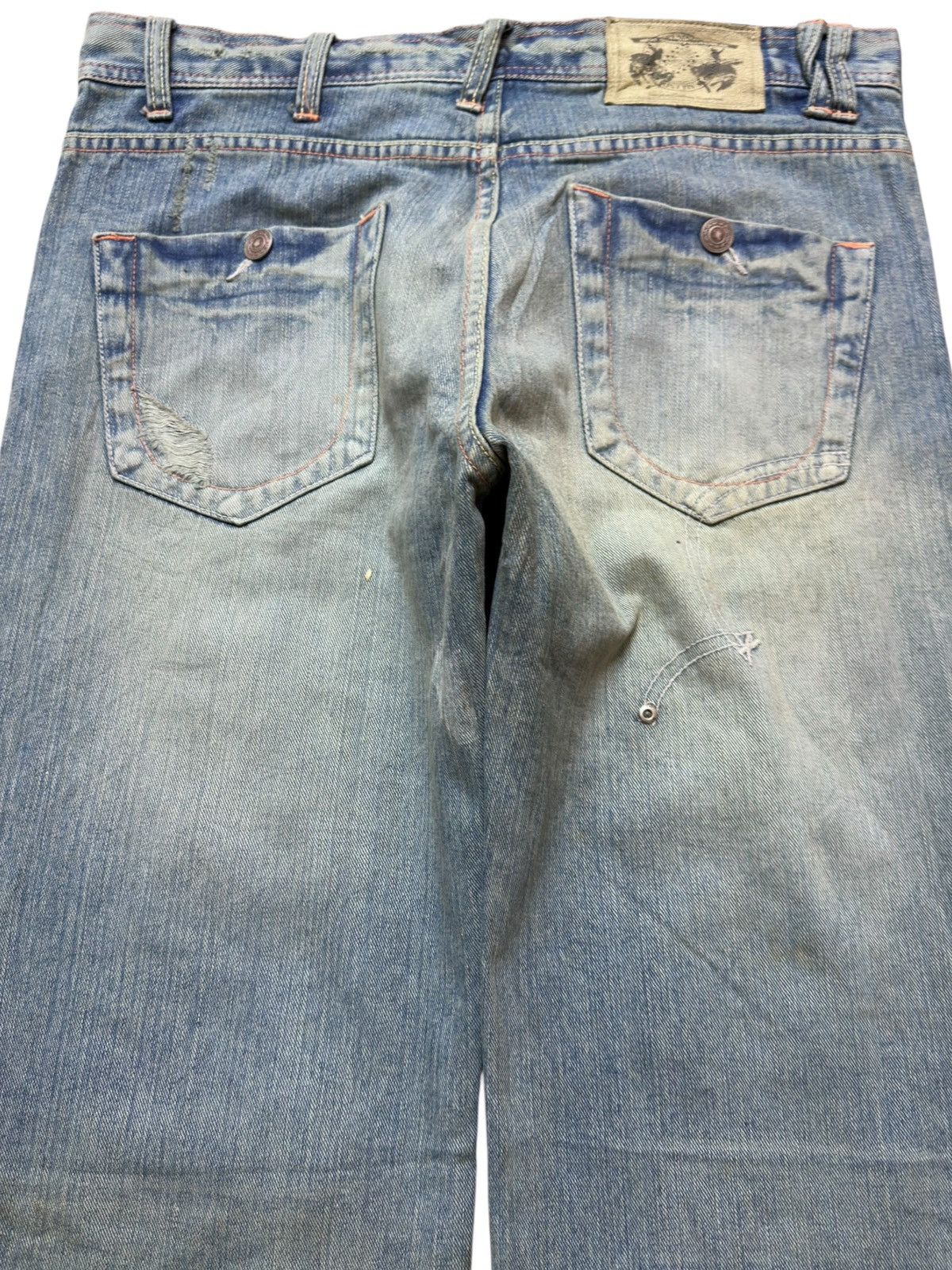 Exhibit66Studios Vintage Exhibisionist Baggy Grunge Ripped Distressed Denim Size US 33 - 4 Thumbnail