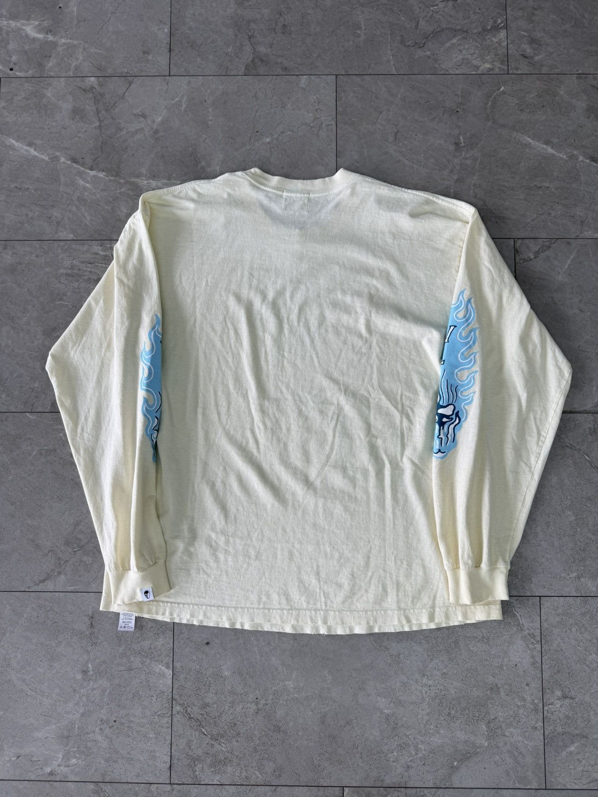 Warren Lotas Warren Lotas Flaming Skull Cream Longsleeve Shirt Size US XL / EU 56 / 4 - 3 Thumbnail