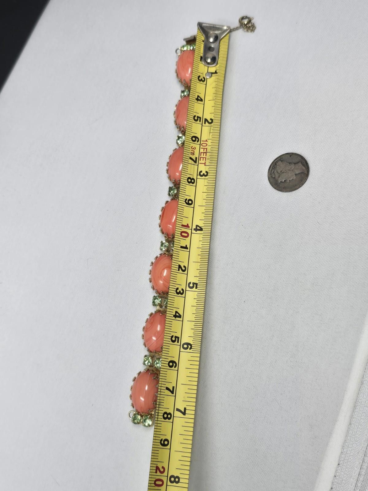 Other Vintage Hattie Carnegie Coral Cabochon Bracelet Signed Size ONE SIZE - 7 Thumbnail