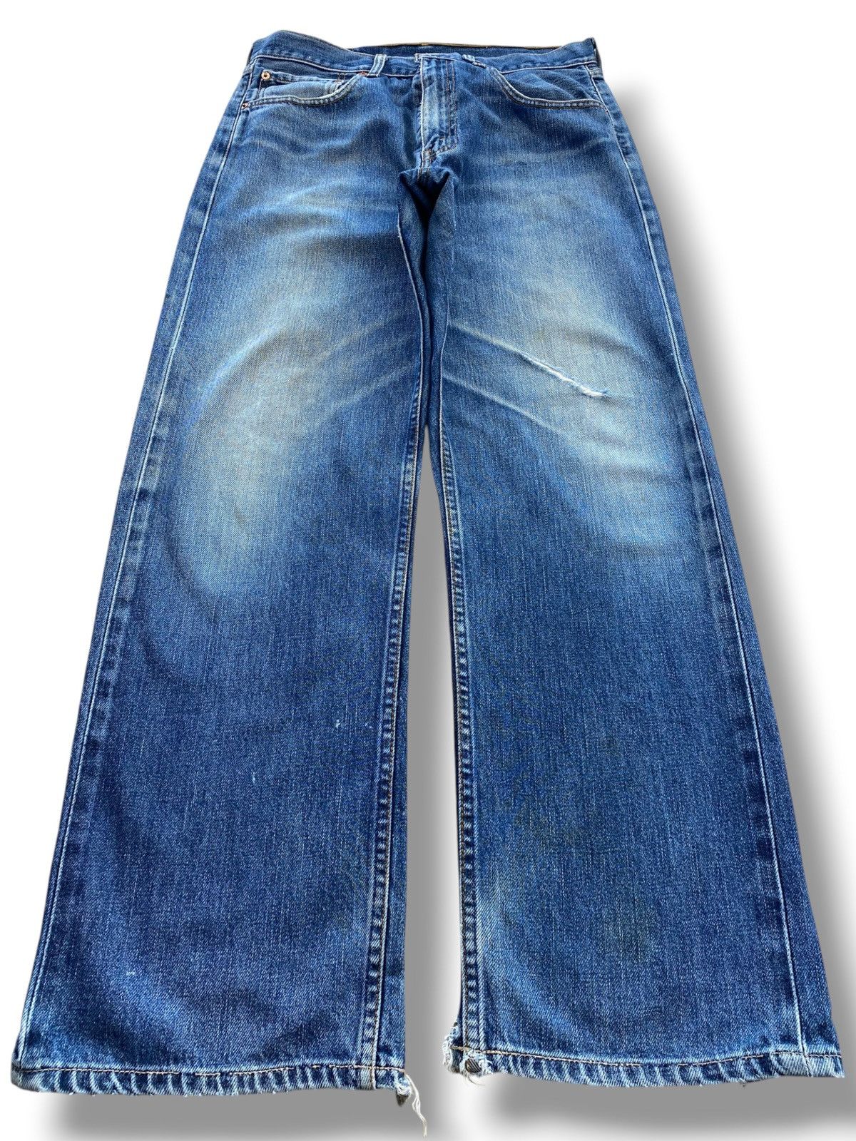 Levi's Levi’s Faded Blue Wash Whiskered Style Straight Leg Jeans Size US 32 / EU 48 - 1 Thumbnail