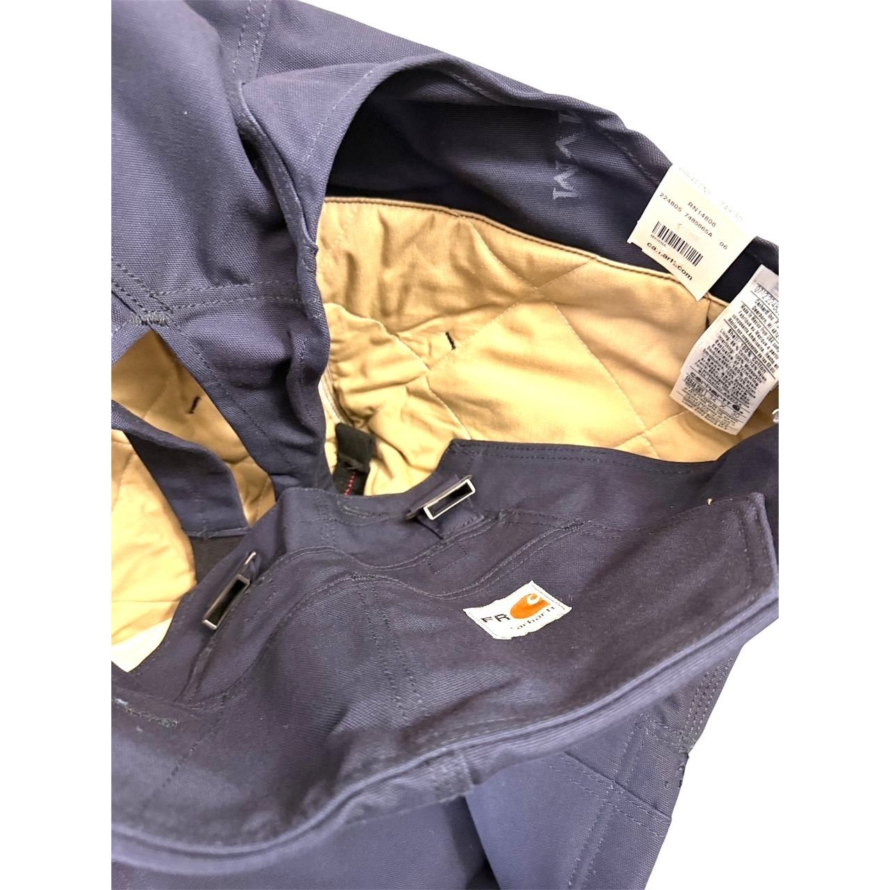 Carhartt Carhartt Mens Navy Blue FR Duck Bib Overall Quilt Lined Sz 3 Size US 34 / EU 50 - 9 Thumbnail