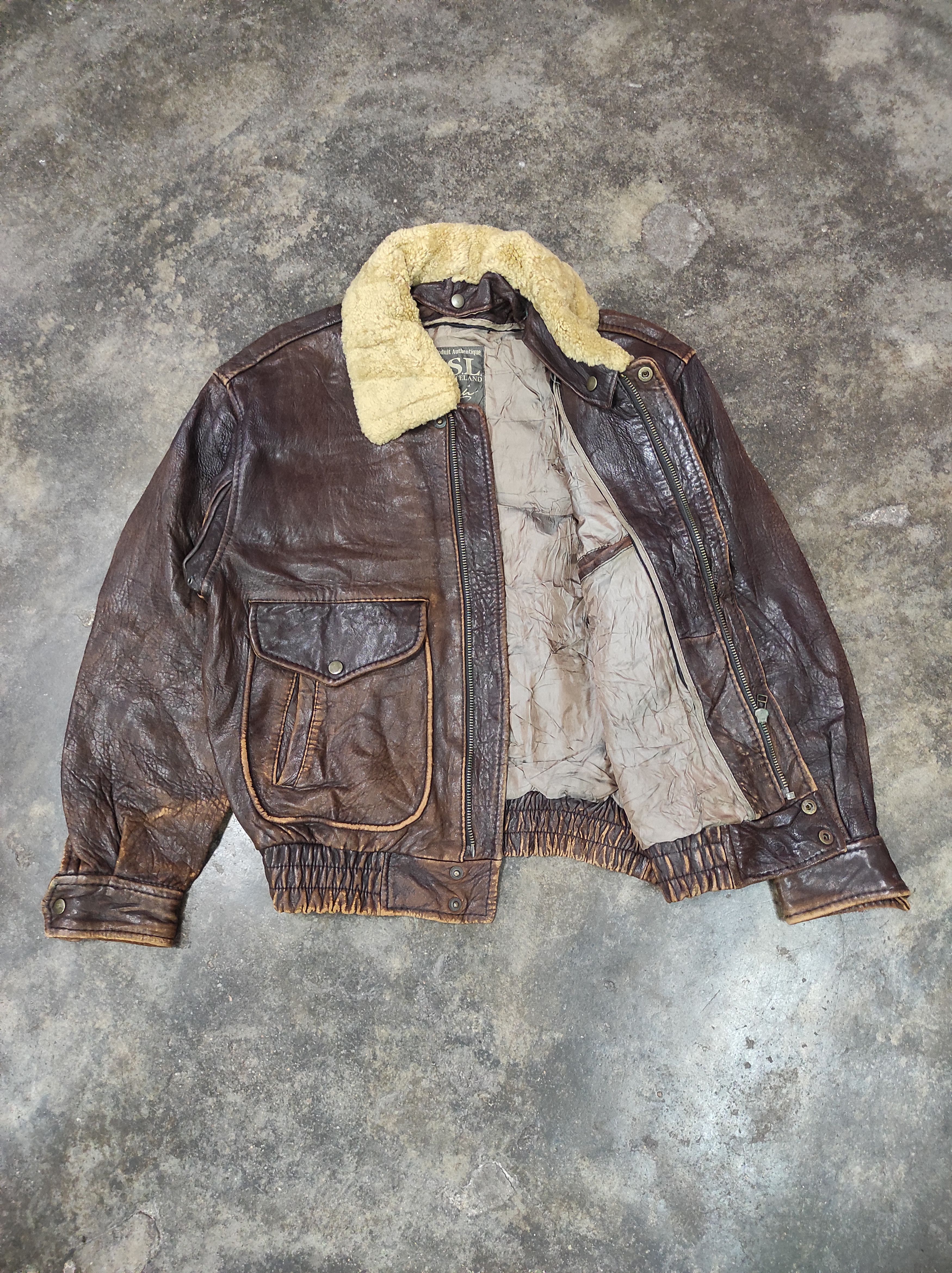 Genuine Leather ASL ALL STATELAND POUR HOMME LEATHER BOMBER JACKET Size US M / EU 48-50 / 2 - 2 Thumbnail