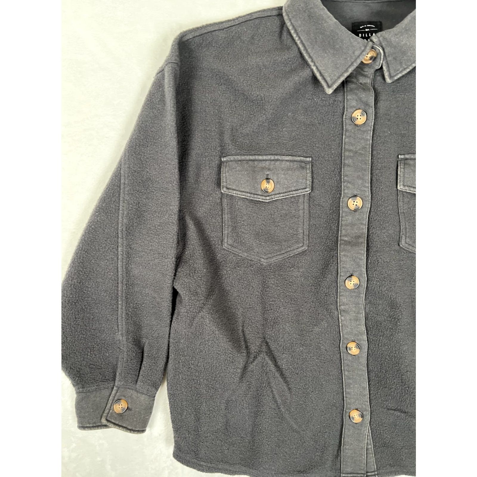 Billabong VINTAGE Billabong Jacket Mens M Gray Fleece Shacket Button Front Shacket Shirt Jacket Casual Travel 90s? Size US M / EU 48-50 / 2 - 2 Thumbnail