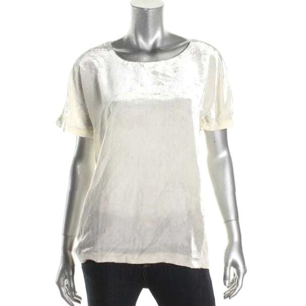 Lucky Brand Lucky Brand Ivory Velvet Shirt Women's XL Zip-Up Back Casual Top NWT Size XL / US 12-14 / IT 48-50 - 2 Thumbnail