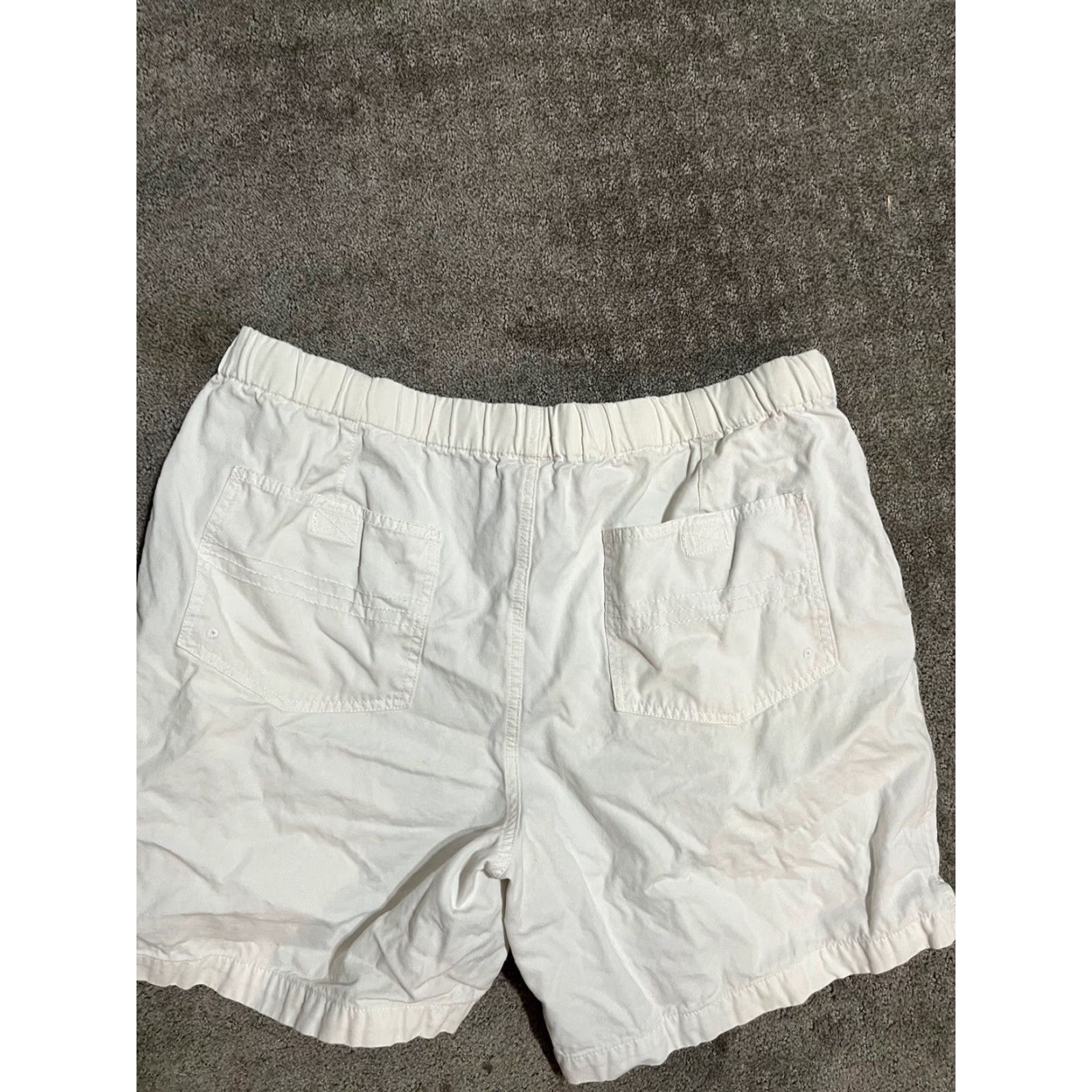 Izod IZOD Chino Shorts Mens Large White Flat Front Drawstring Cotton Size US 33 - 3 Thumbnail