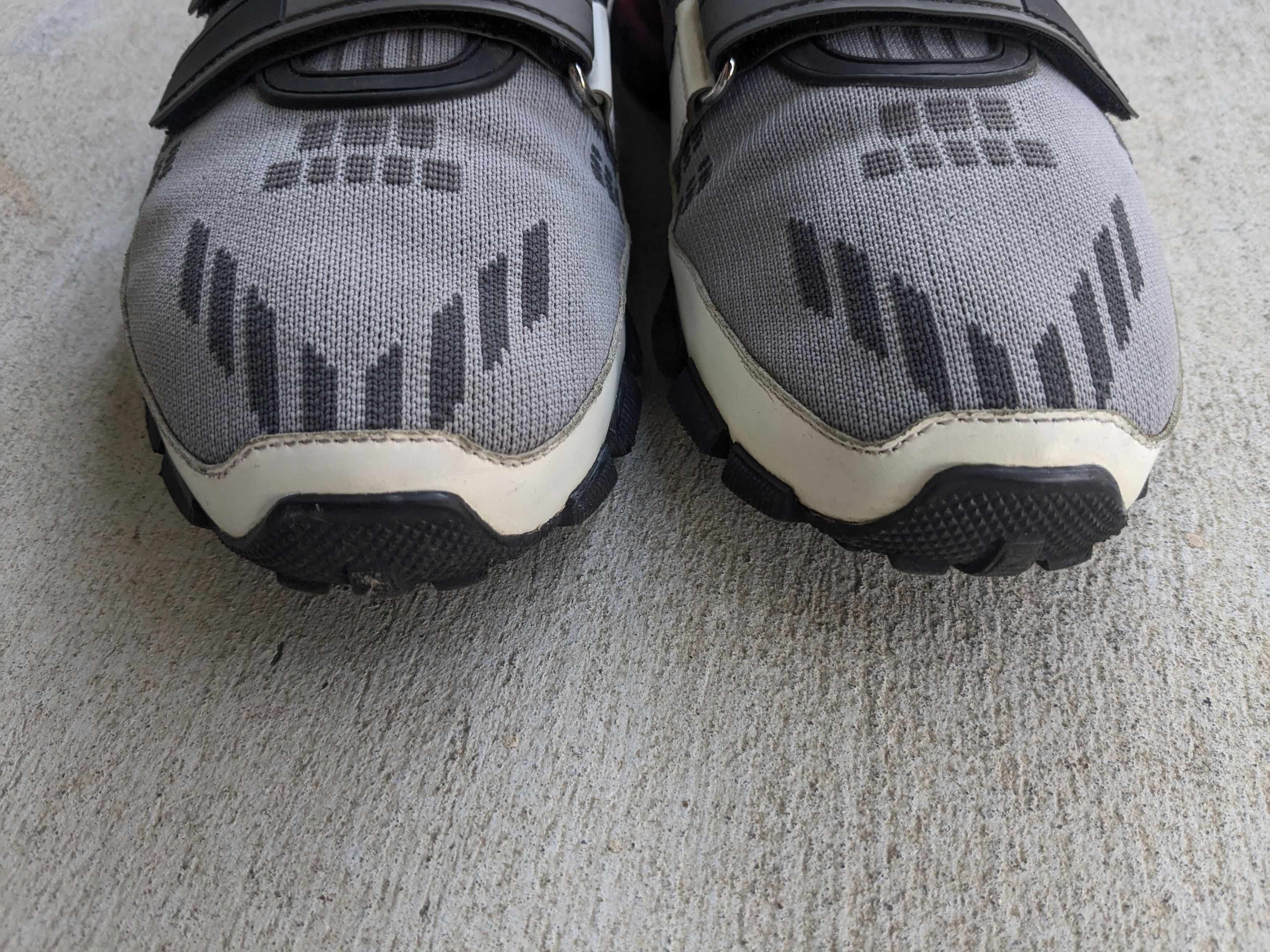 Prada Cross Section Sneakers Gray White 9.5 Low Tops