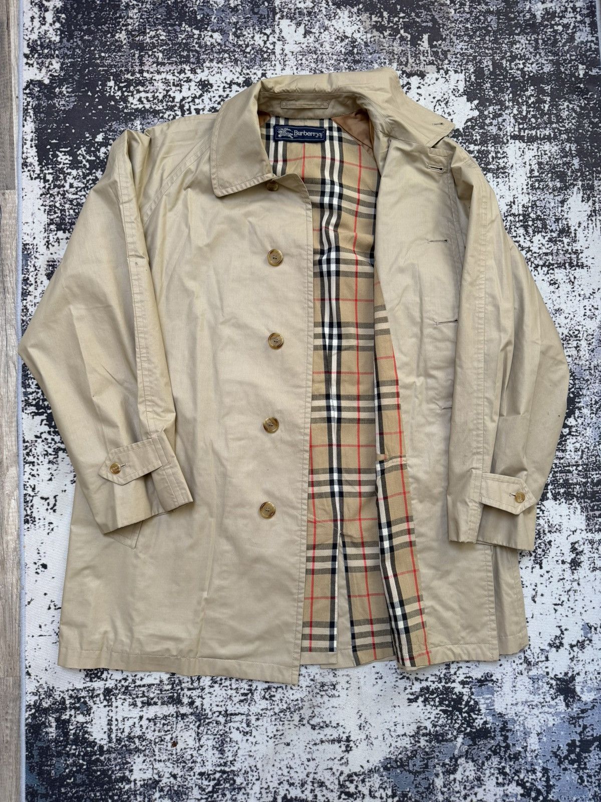Burberry × Vintage Vintage BURBERRY Full Pattern Nova Check Trench coat Jacket Size US M / EU 48-50 / 2 - 2 Thumbnail