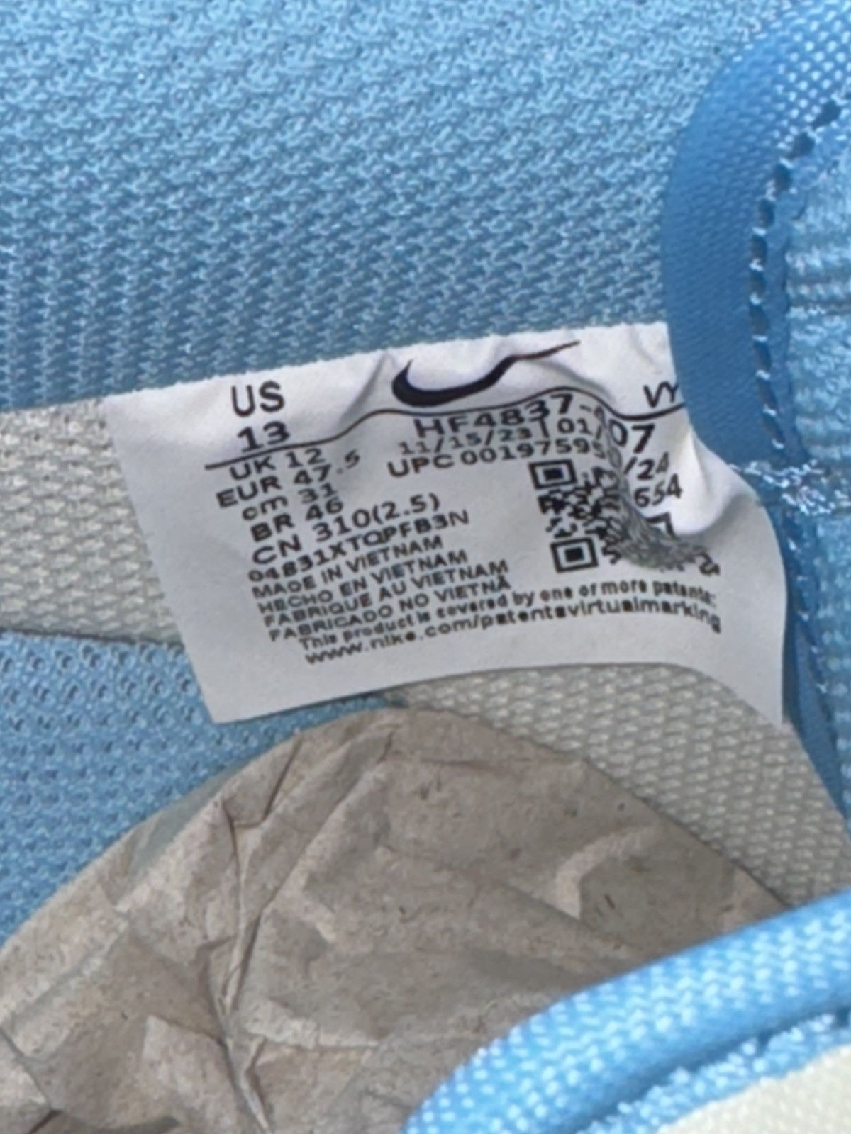 Nike Nike Air Force 1 ‘07 ‘Aquarius Blue Coconut Milk’ Size US 13 / EU 46 - 9 Thumbnail