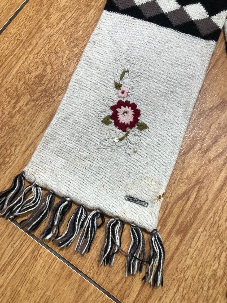 Kenzo Vintage KENZO KIDS Scarf Ribbed Knit Ribbon Scarves Size ONE SIZE - 6 Thumbnail